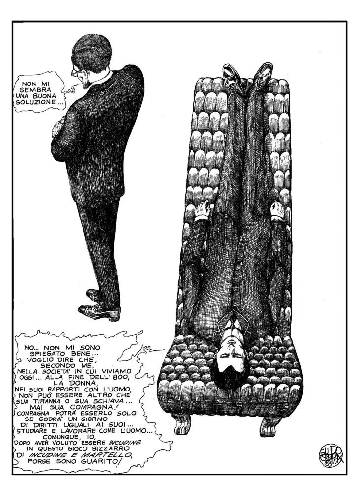 Una tavola di Crepax da "Venere in pelliccia"