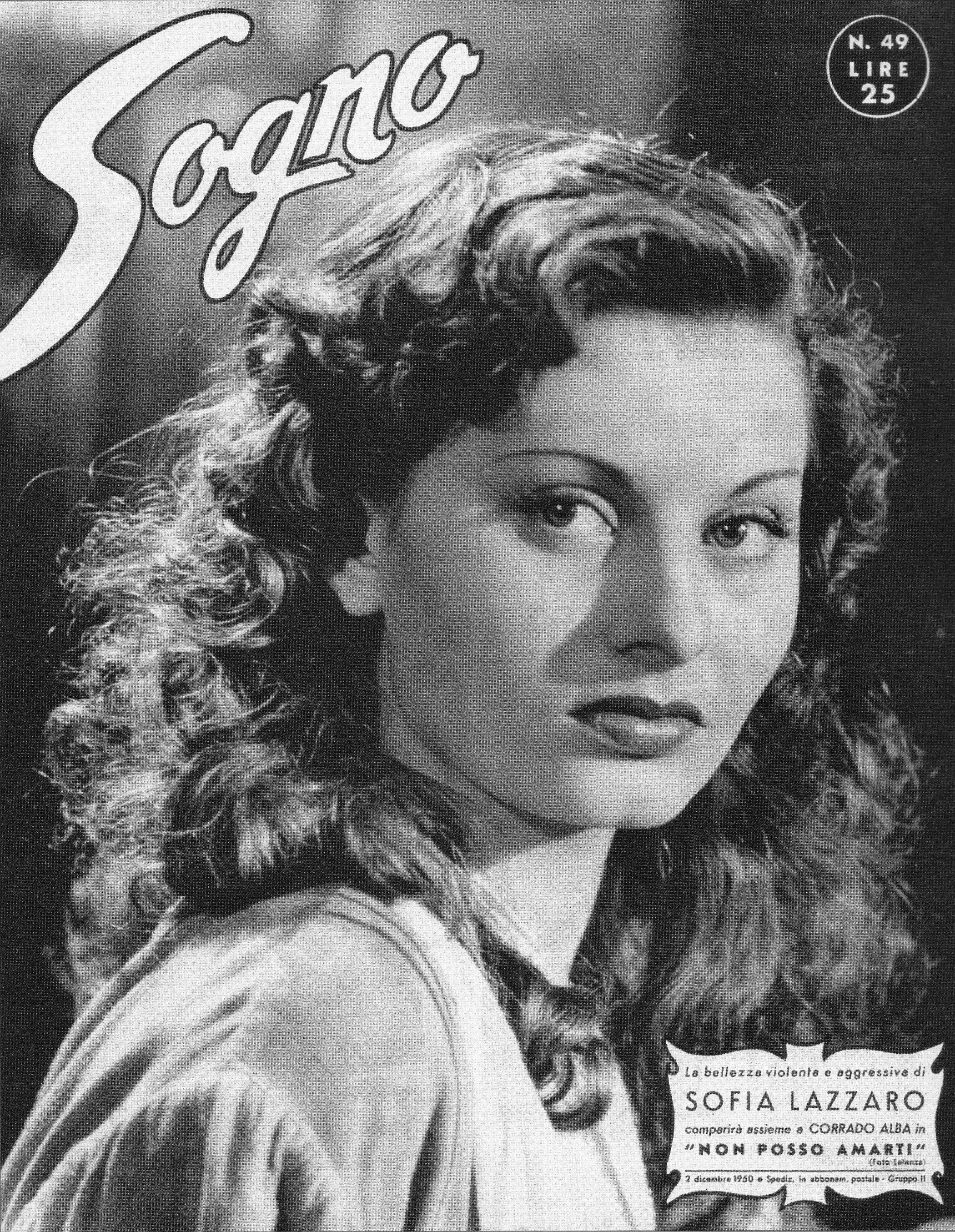 La diciassettenne Sofia Lazzaro, pseudonimo di Sophia Loren, all'esordio su "Sogno"