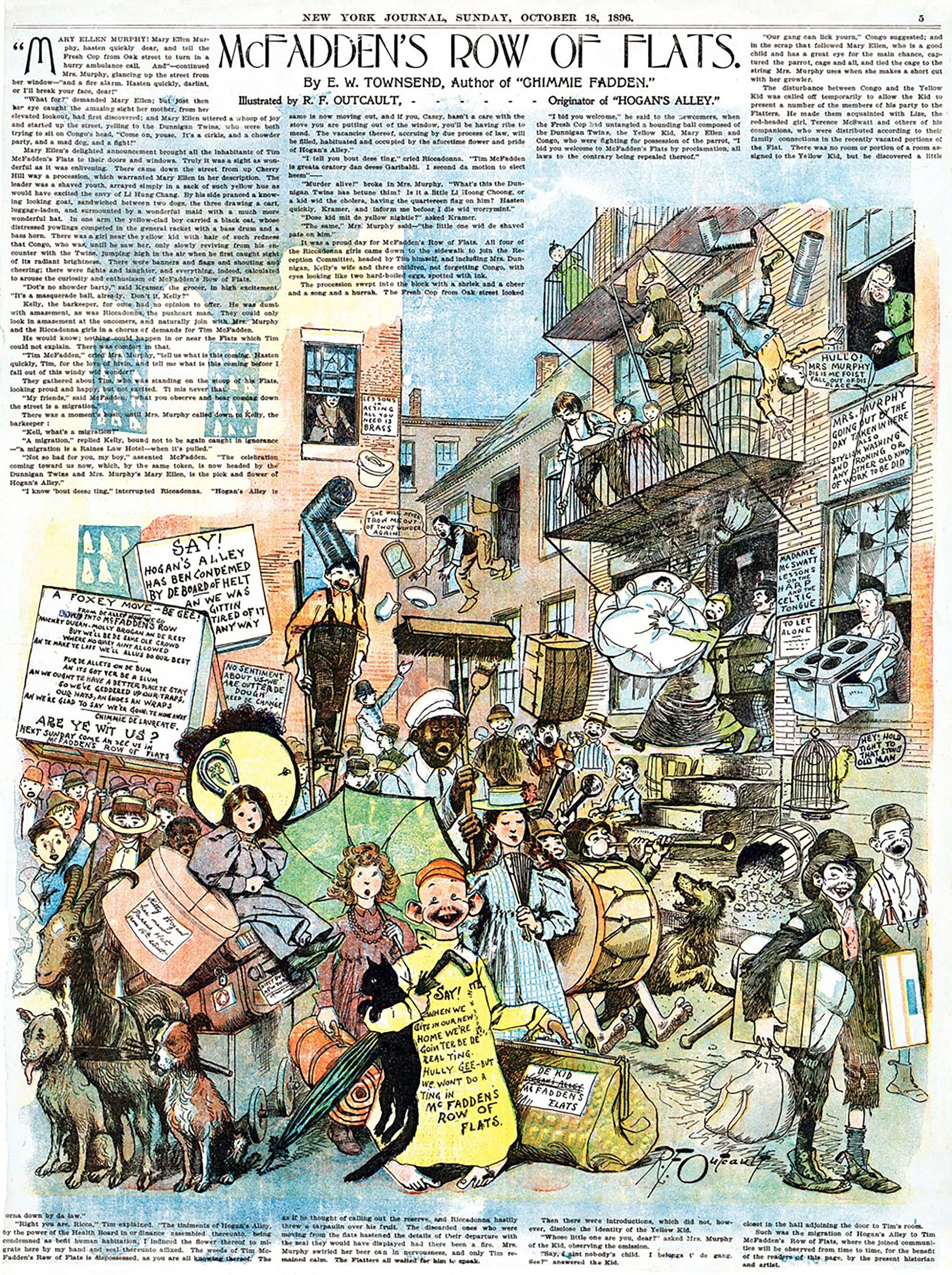 Una tavola di "At the Circus in Hogan Alley", non ancora un vero fumetto