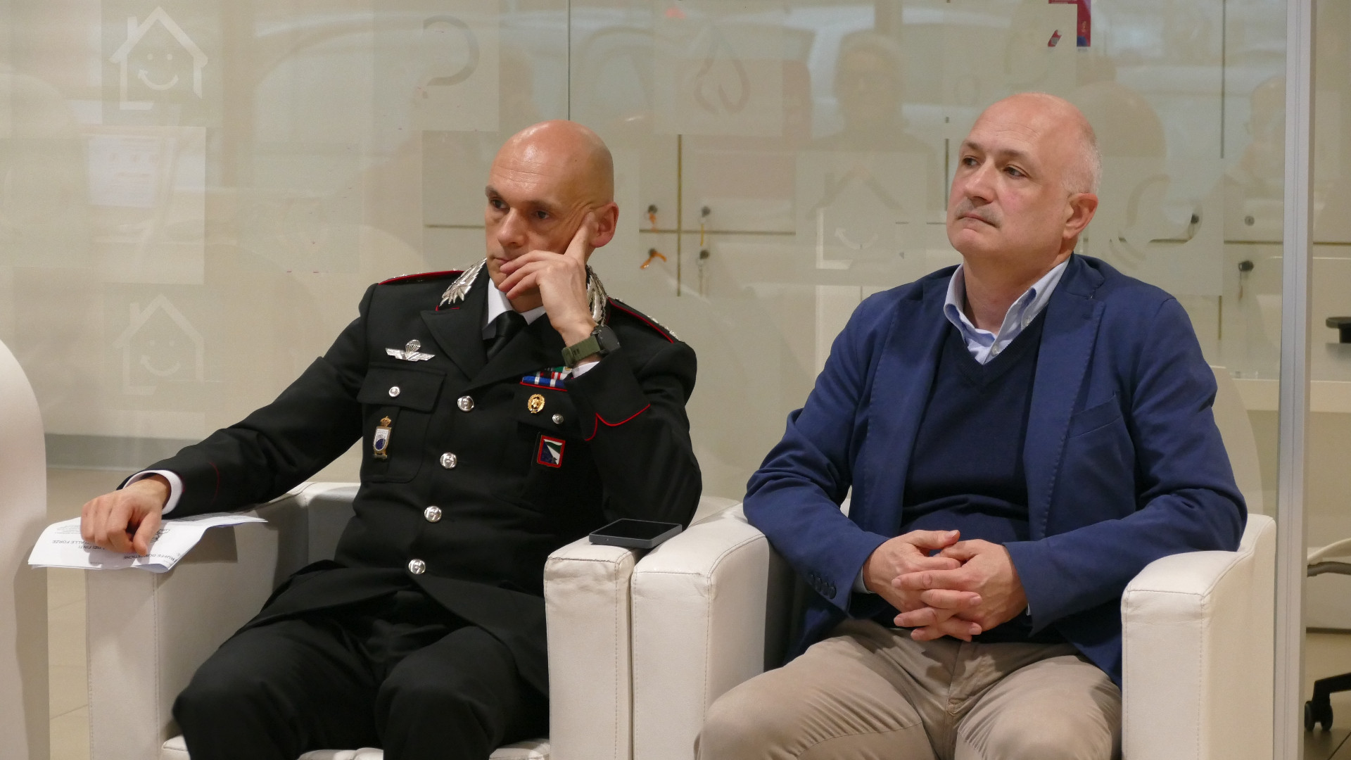 Il colonnello dei carabinieri Michele Laghi e Stefano Garioni della struttura Security di Enel - © Libertà