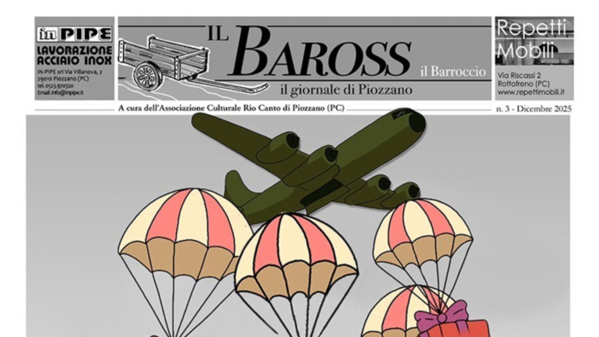 Dall'areo niente bombe, ma messaggi di pace