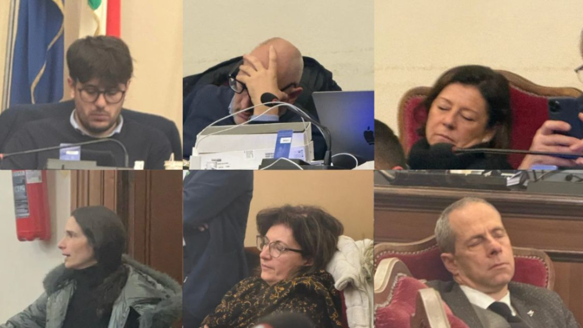Consiglieri e assessori esausti nella notte - © Libertà/Thomas Trenchi