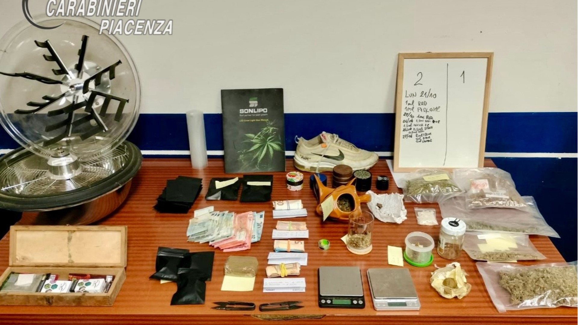 Alta Val Tidone, droga in casa, garage e giardino: arrestato 26enne