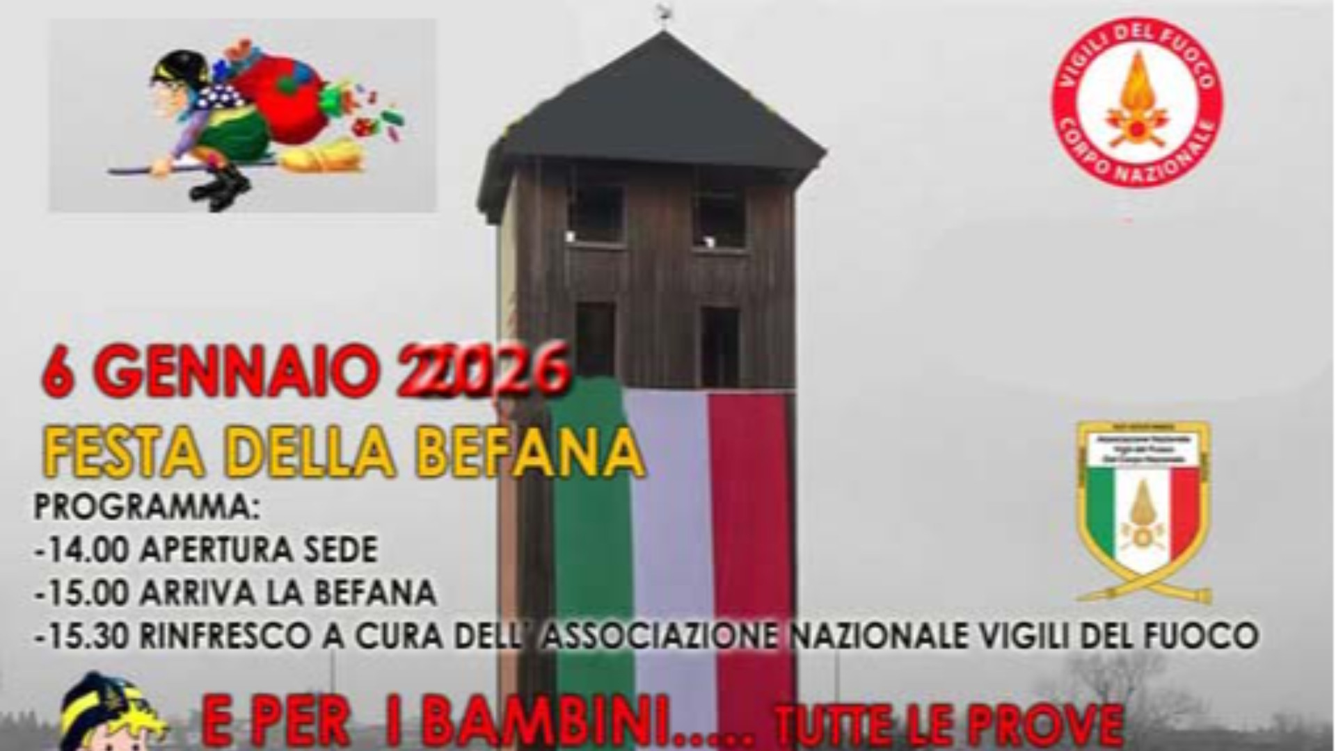 Vigili del fuoco e festa della Befana, porte aperte al Comando