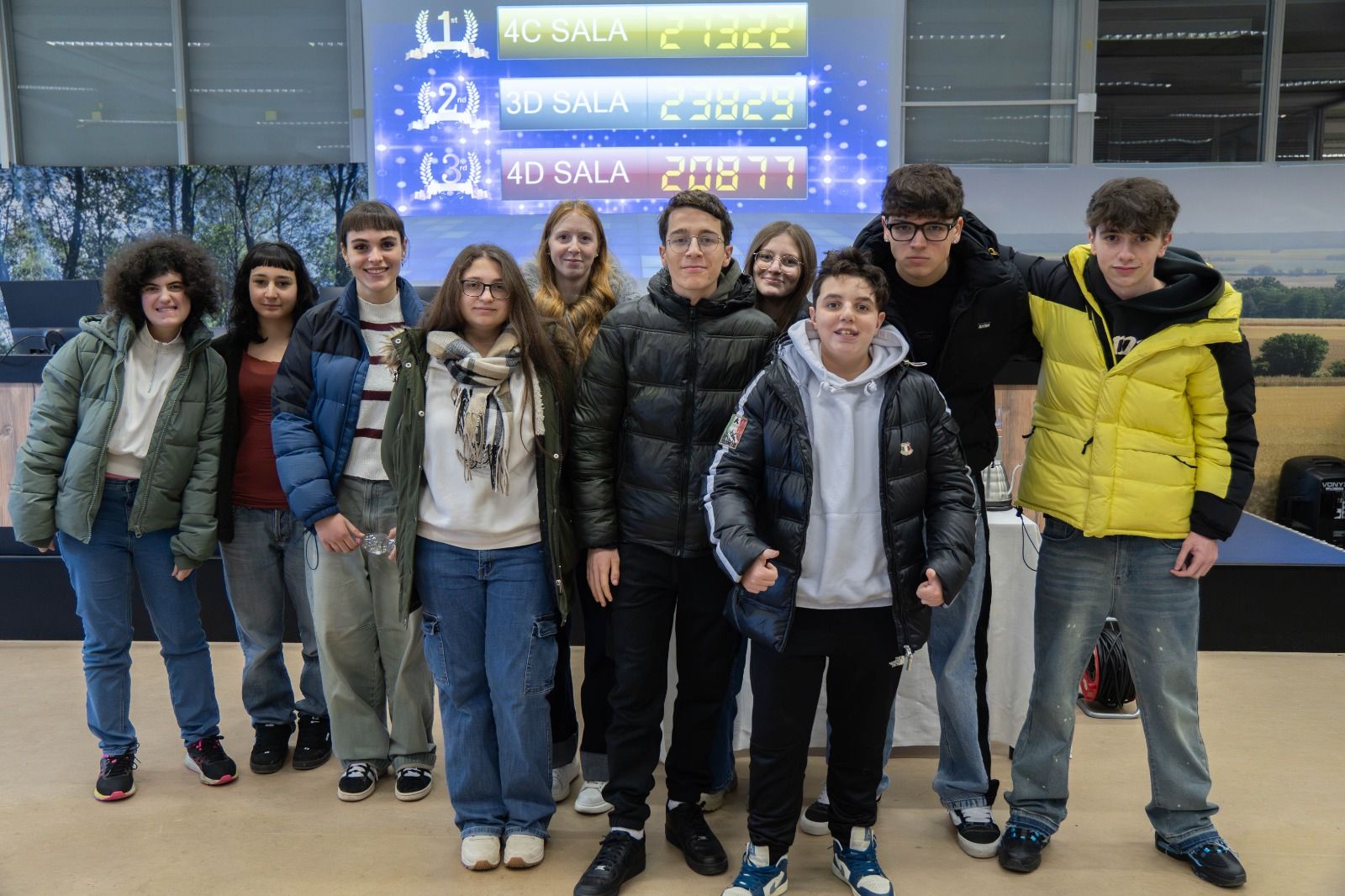 Studenti finalisti sala vendita Marcora Cooking Quiz