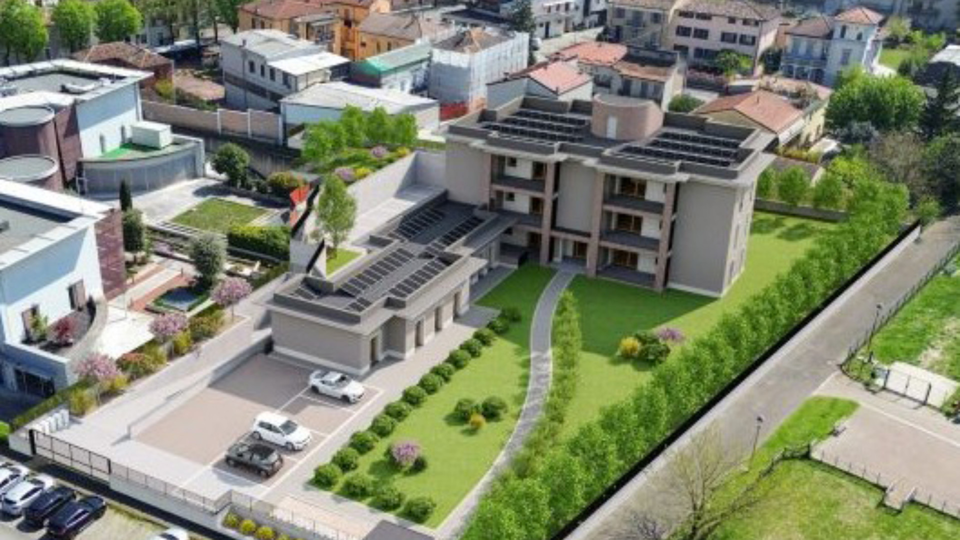 Il render del progetto immobiliare nell'area tra la Baia del Re e via Farnesiana