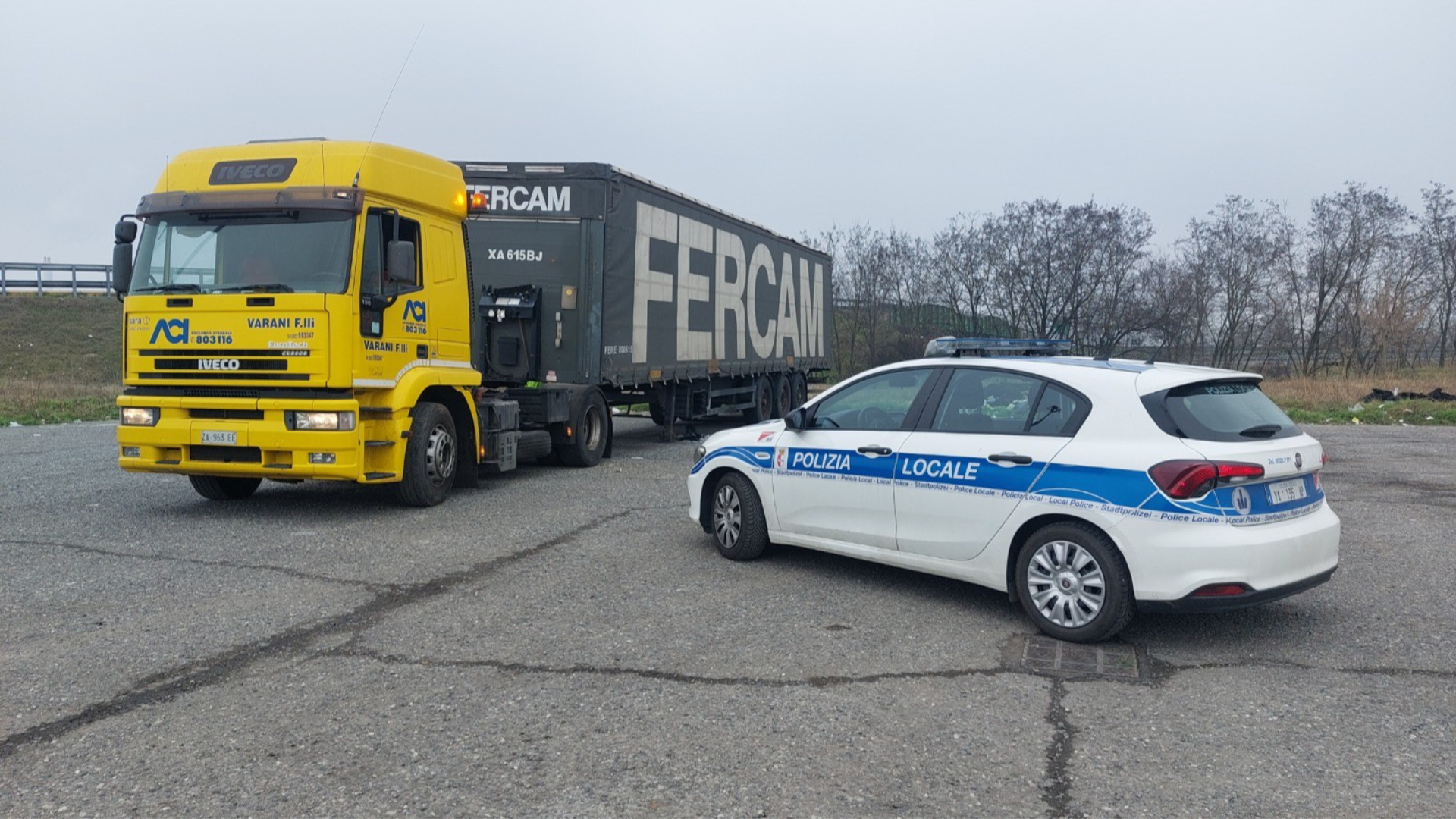 Semirimorchio rubato a Torino sei mesi fa, la Polizia locale lo trova a Piacenza