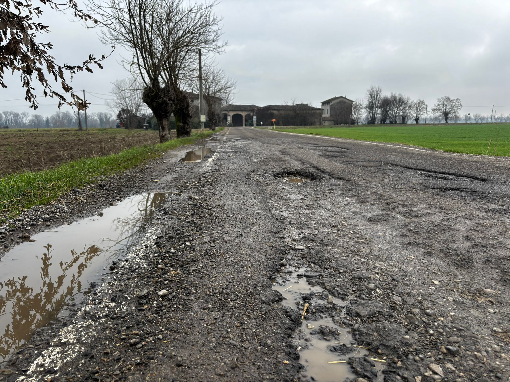La strada comunale della Pelosa, in località Doppi di Castellarquato