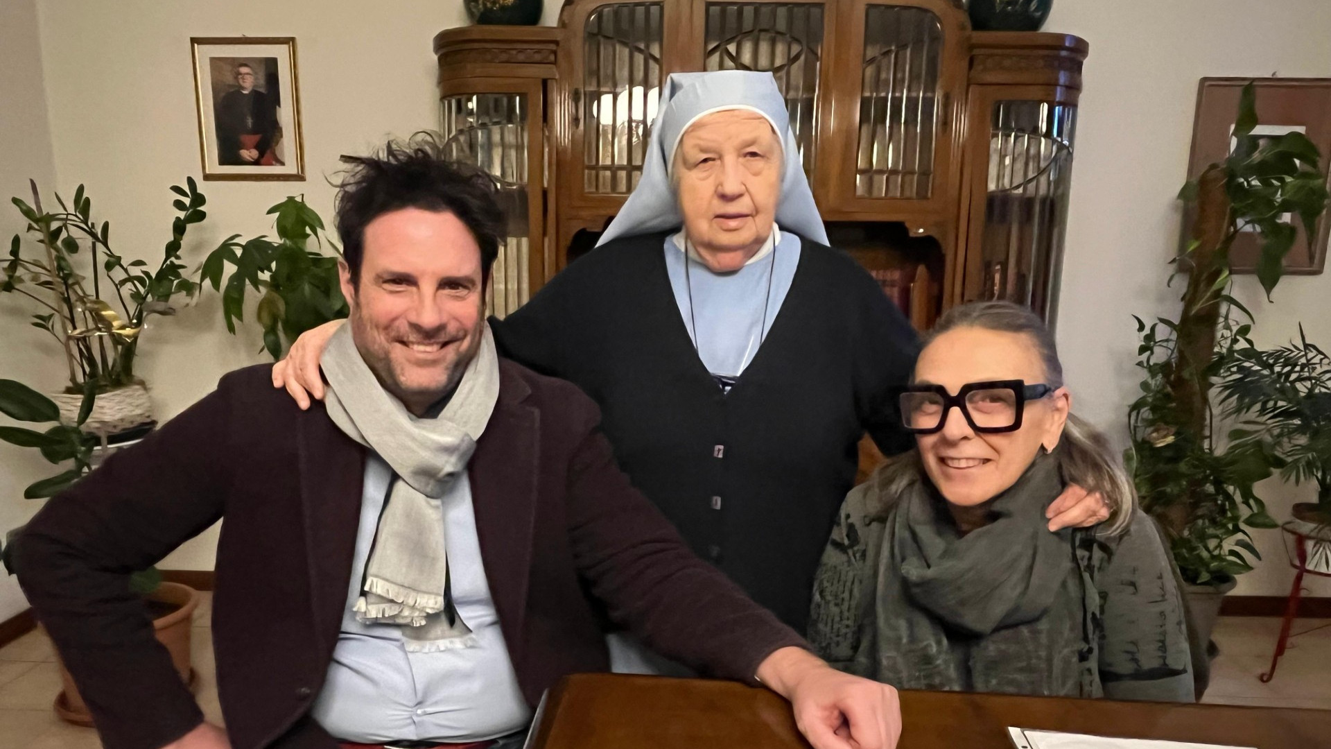 Da sinistra, Massimo Fellegara, suor Albina Dal Passo e Paola Scagnelli - © Libertà/Elisabetta Paraboschi