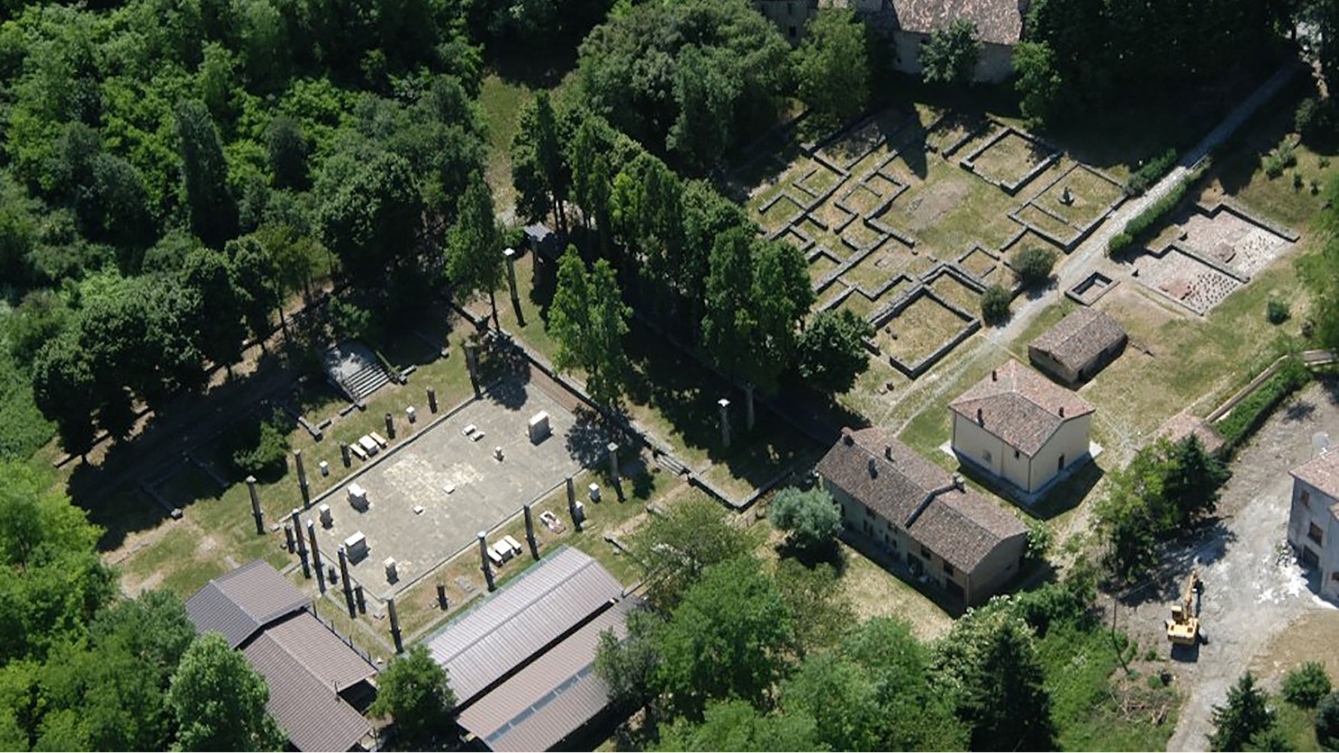 Una veduta dall'alto di Veleia