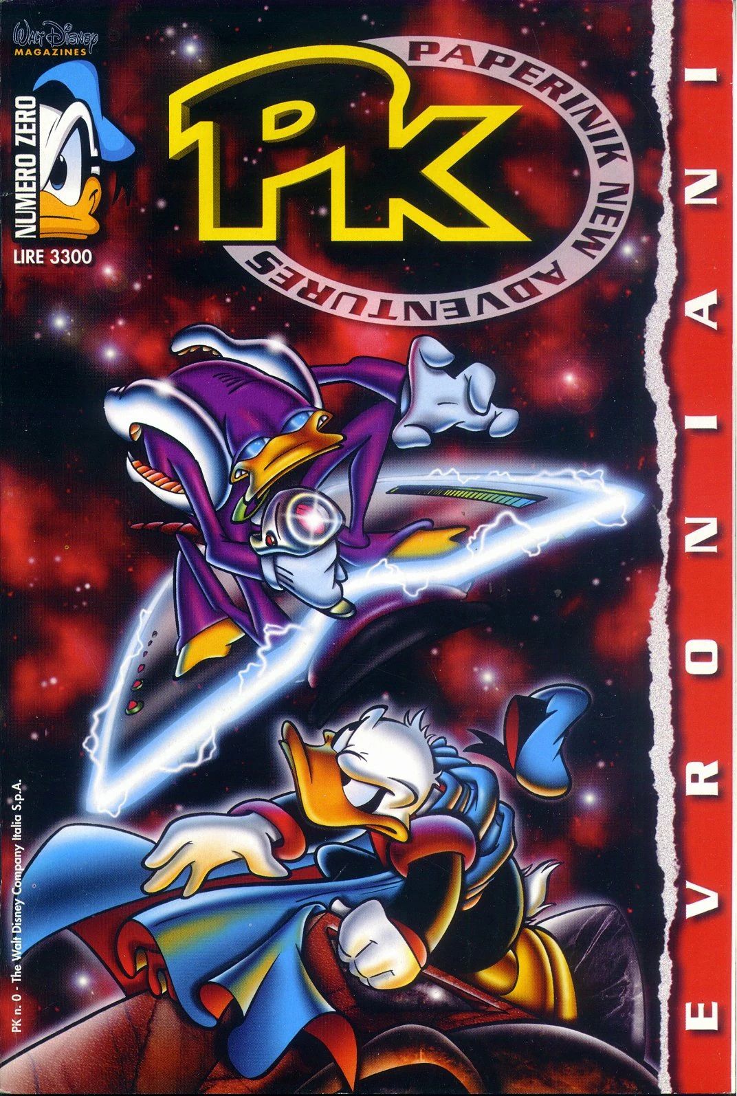 La copertina di "PK" numero 0, del marzo di trent'anni fa