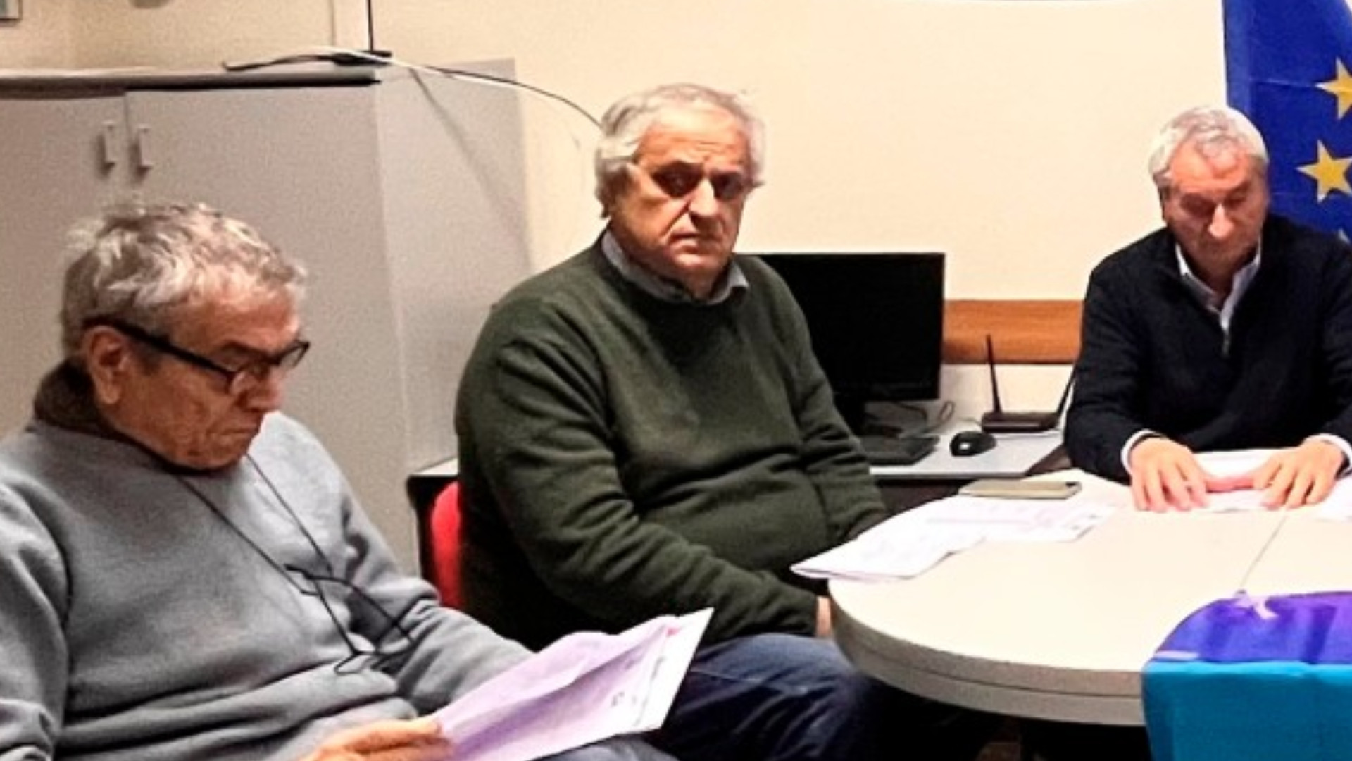 Da sinistra Pasquale Negro (Uil), Claudio Malacalza (Cgil), Aldo Baldini (Cisl)