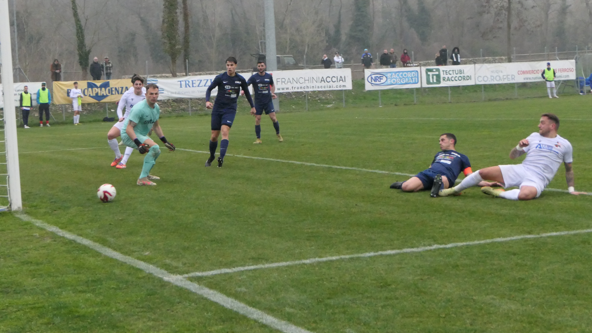 La zampata di Grasso contro il Rolo per il gol vittoria di domenica scorsa
