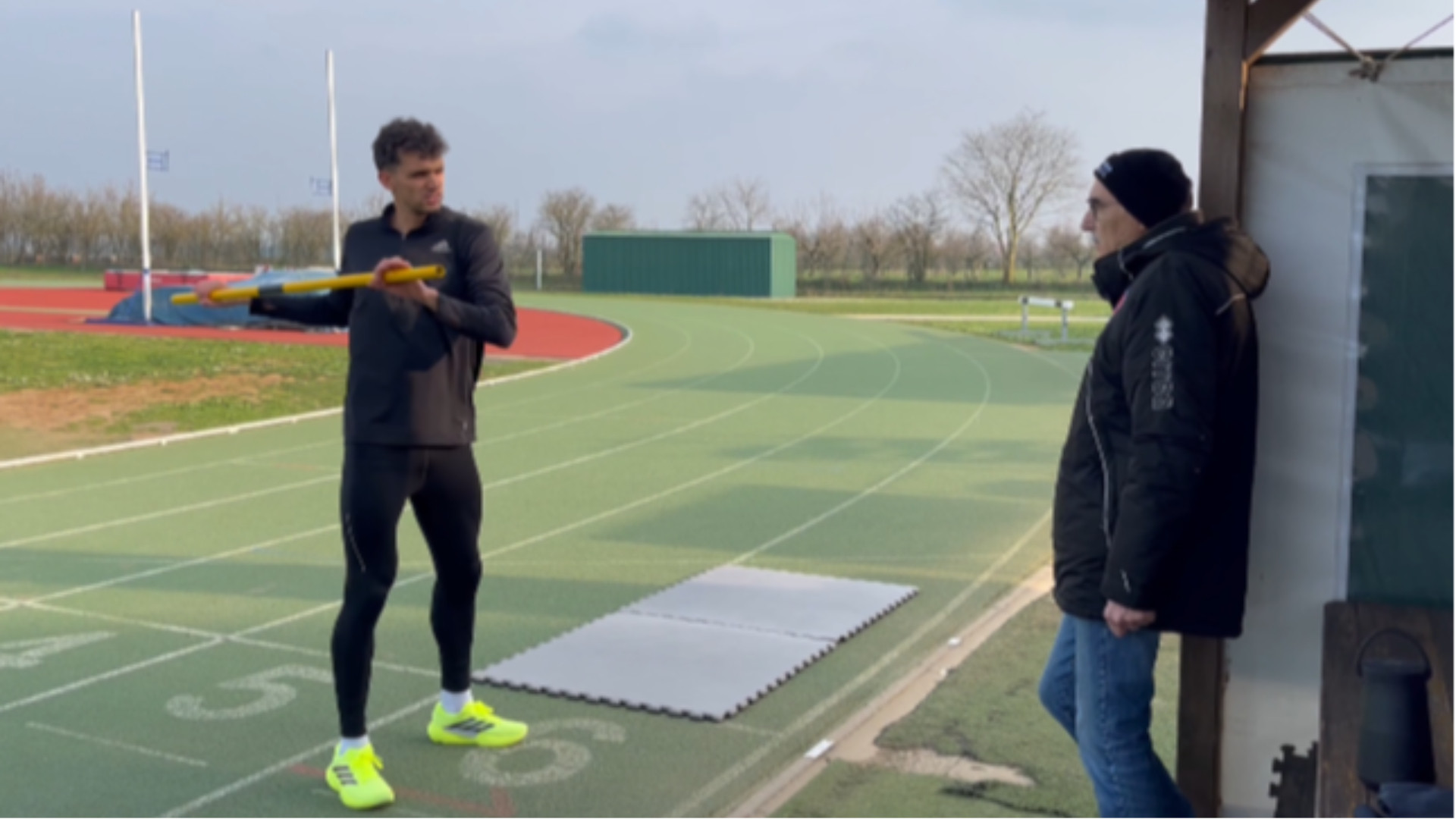 Dallavalle in allenamento con il coach Ennio Buttò