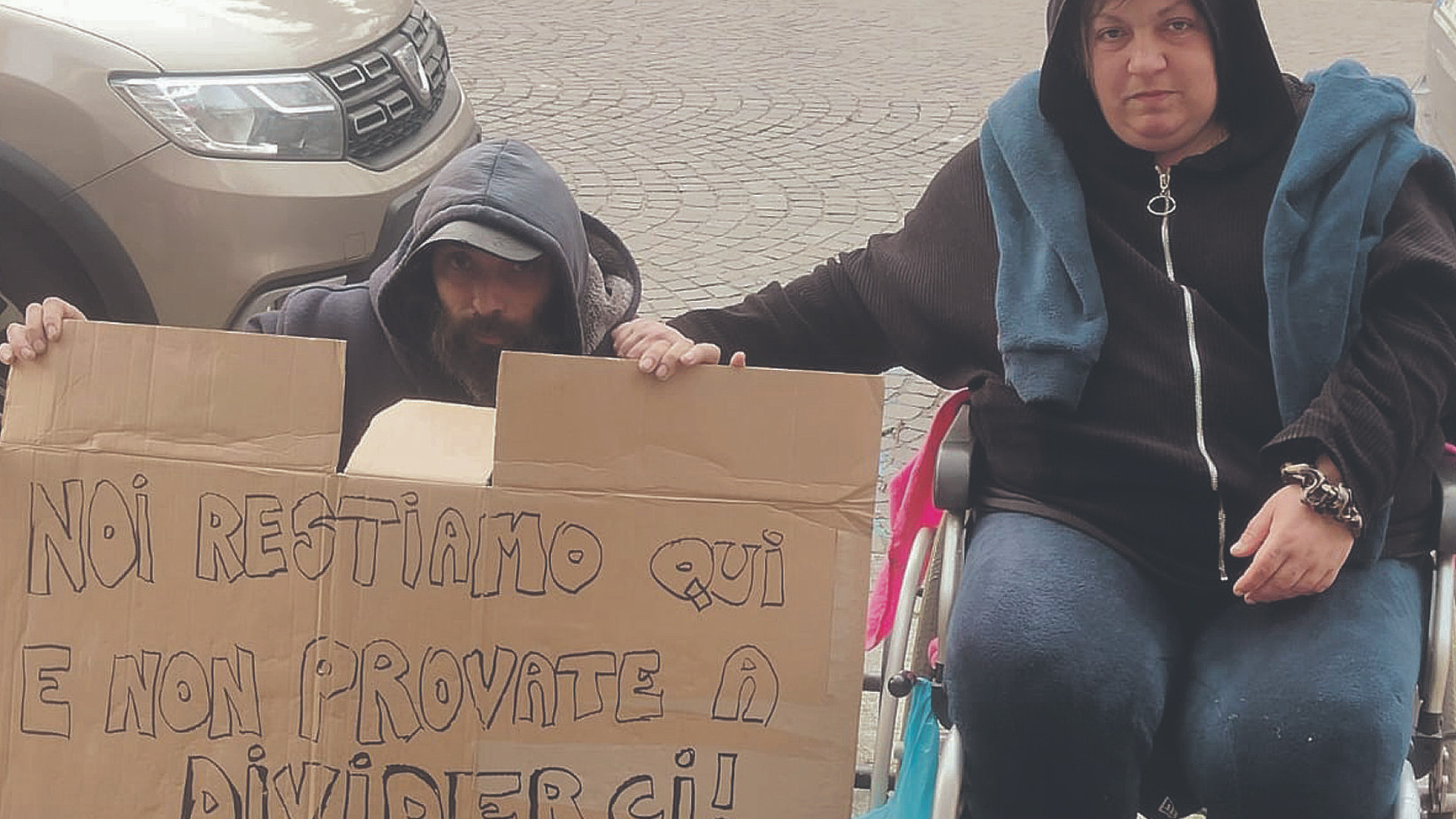 Sotto il grattacielo aspettando un tetto, «Ma non divideteci»