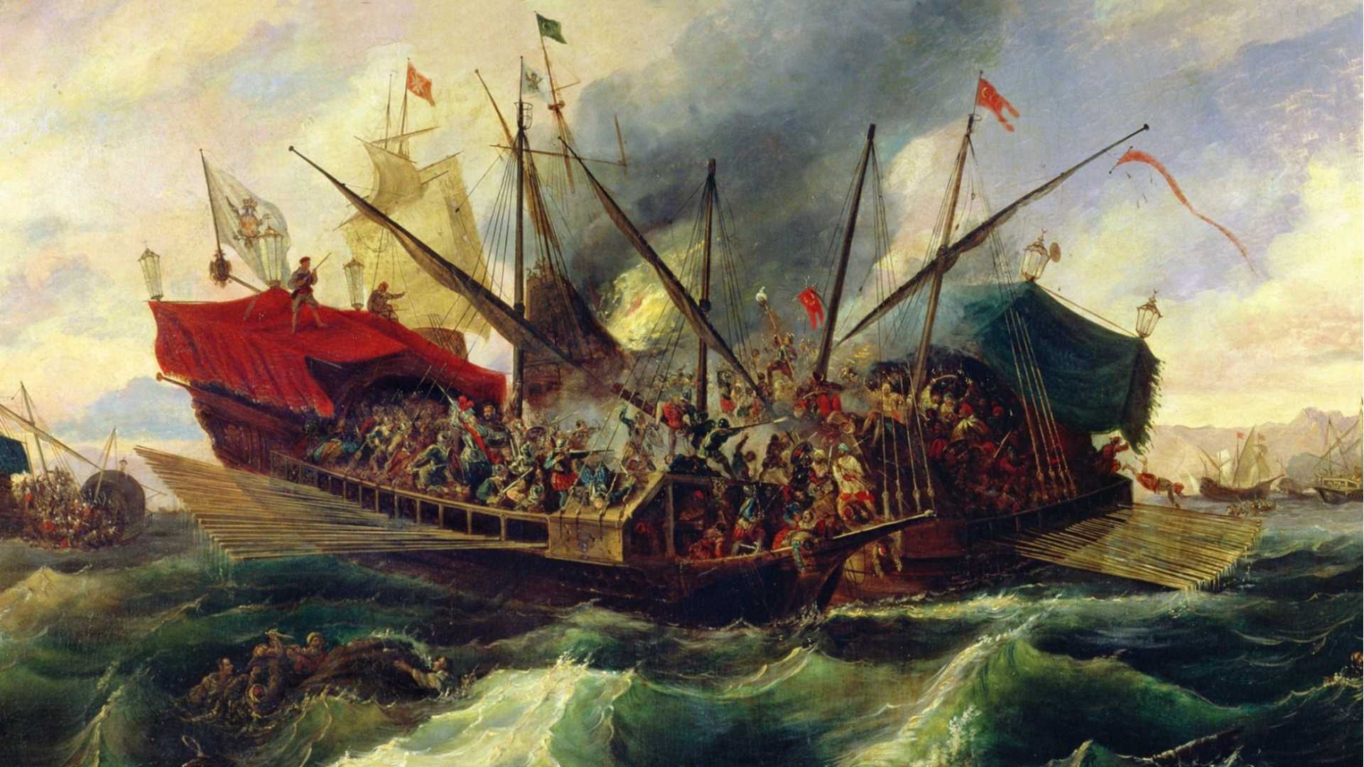 “Alessandro Farnese alla battaglia di Lepanto”, opera del pittore Francesco Scaramuzza (1803-1886)