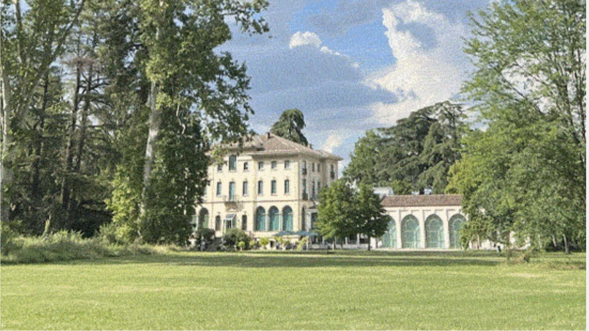 Il giardino della Villa dei Capolavori (Fondazione Magnani - Rocca) a Traversetolo dov'erano custoditi i dipinti sottratti