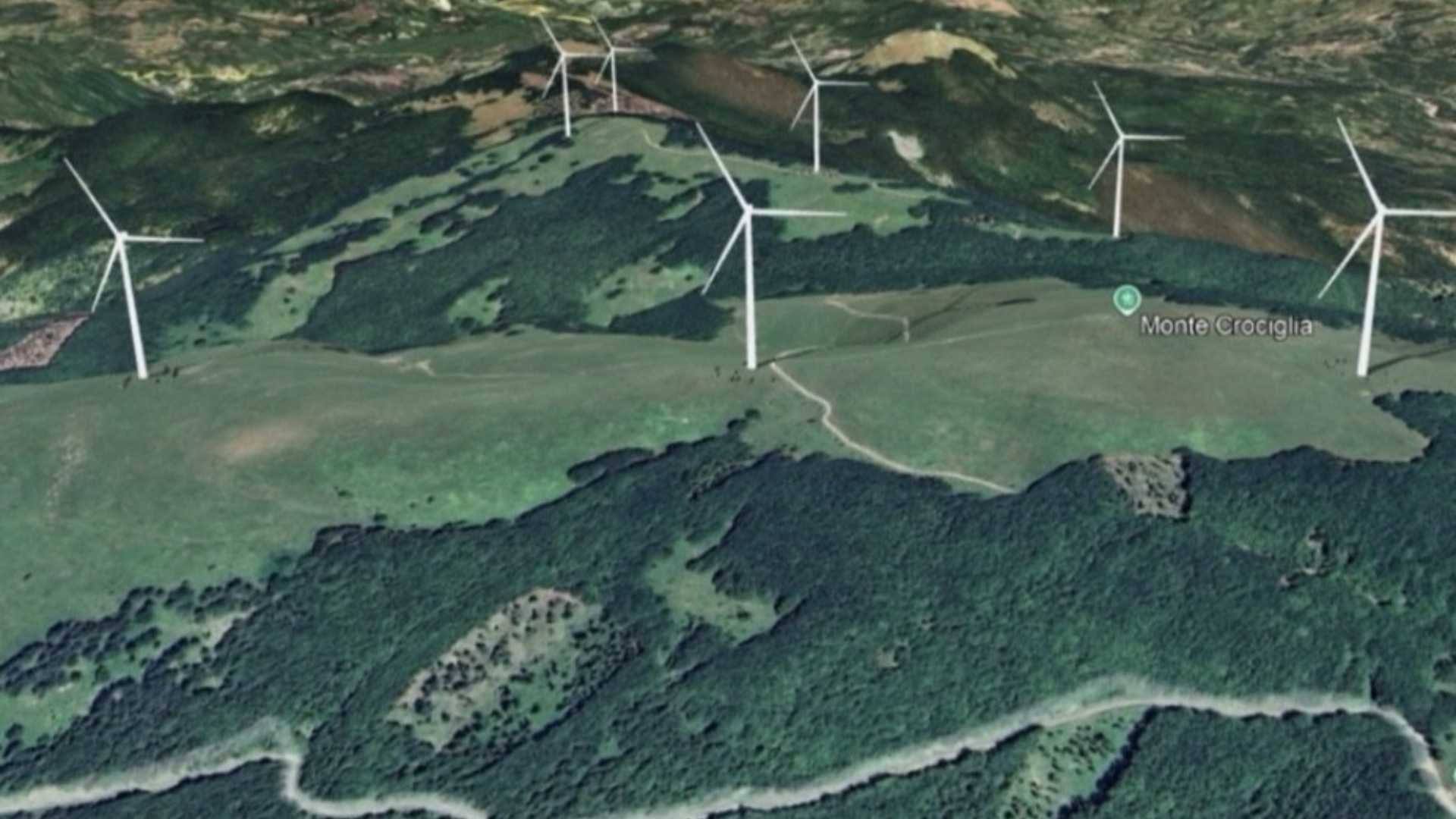 Il progetto di sette pale eoliche sul monte Crociglia