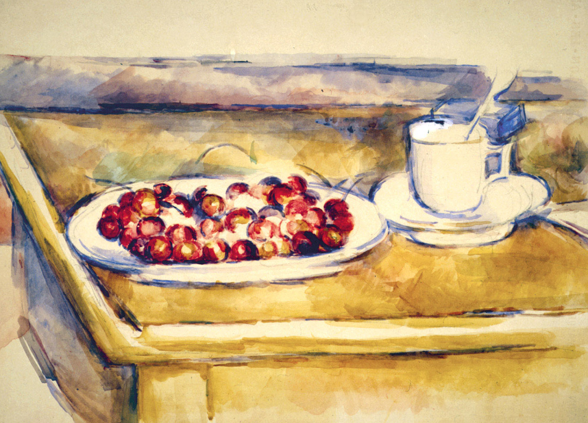 "Natura morta con ciliegie" di Cézanne