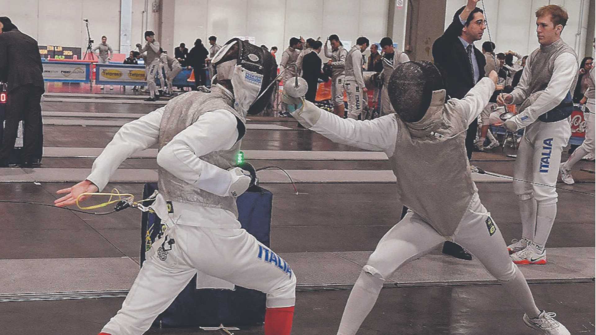 Un momento dei campionati nazionali di scherma, tenutisi a Piacenza Expo poche settimane fa