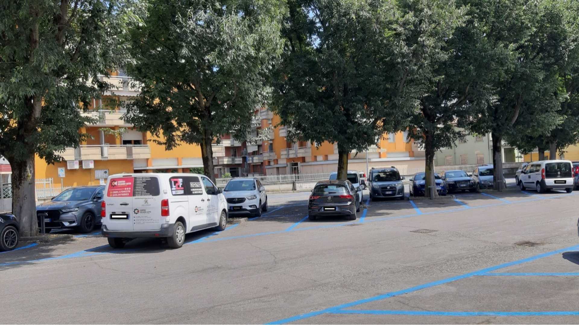 Auto parcheggiate sulle strisce blu