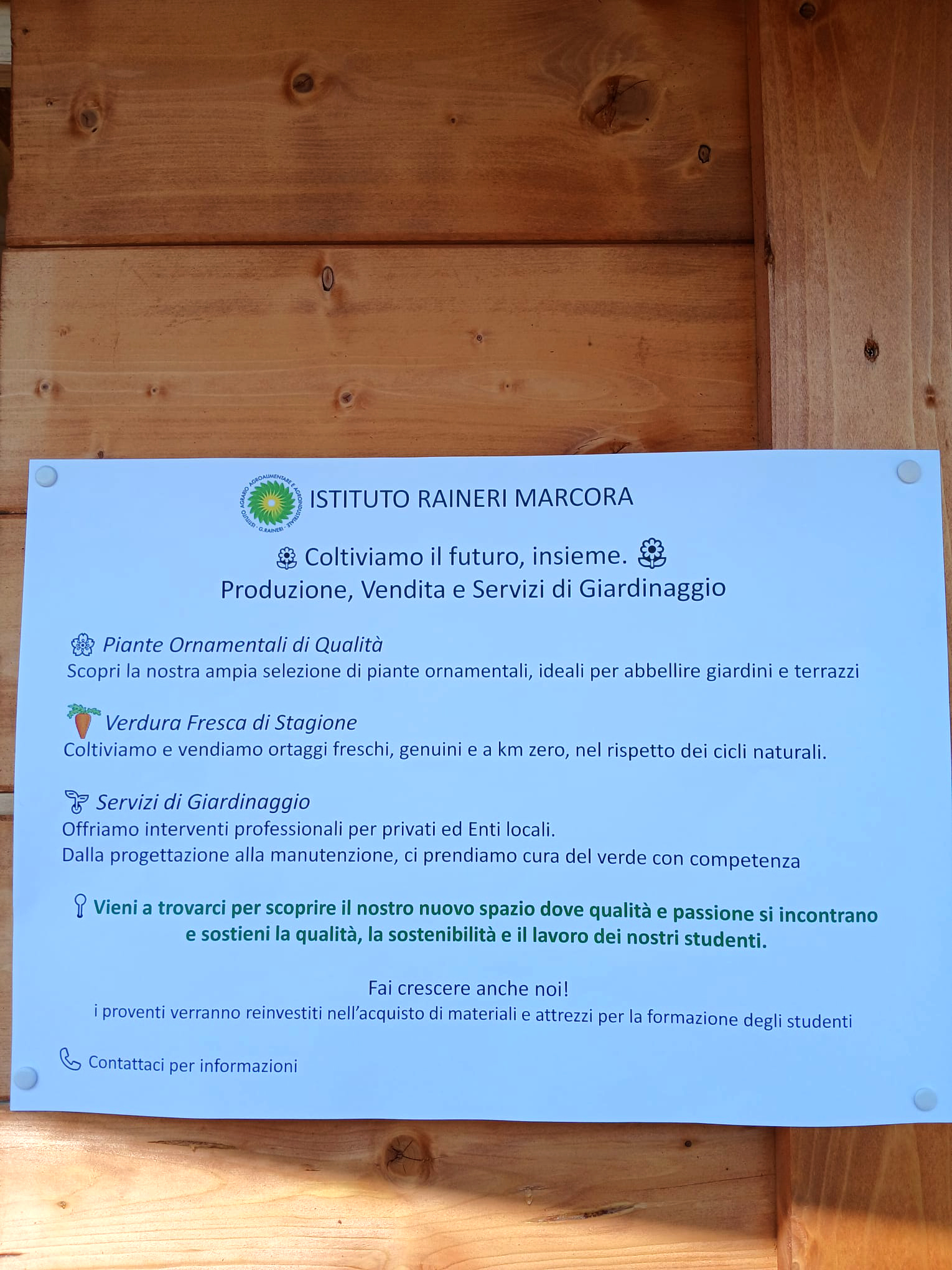 Nasce la bottega del Campus Raineri Marcora