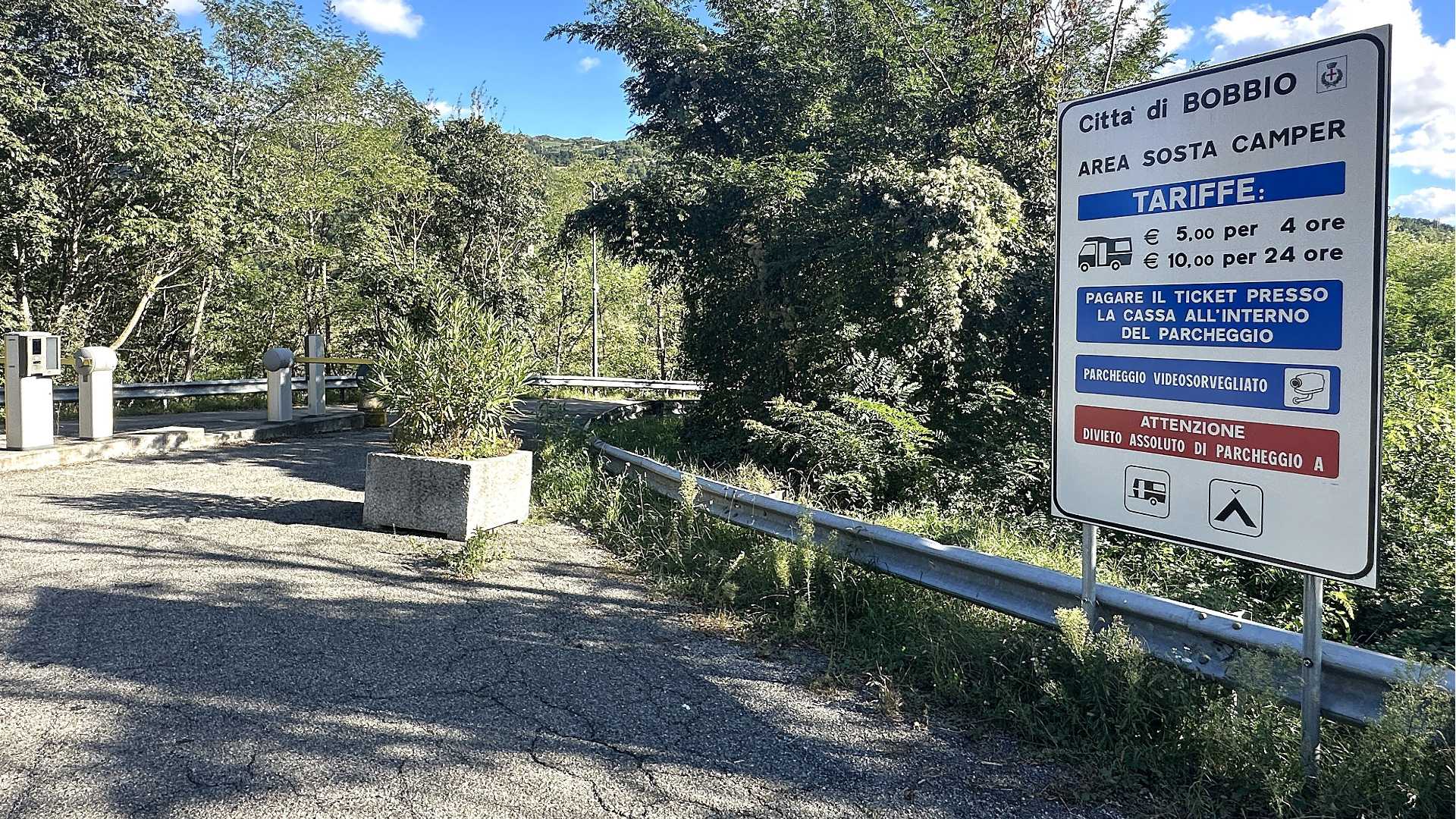 L’area camper a Bobbio