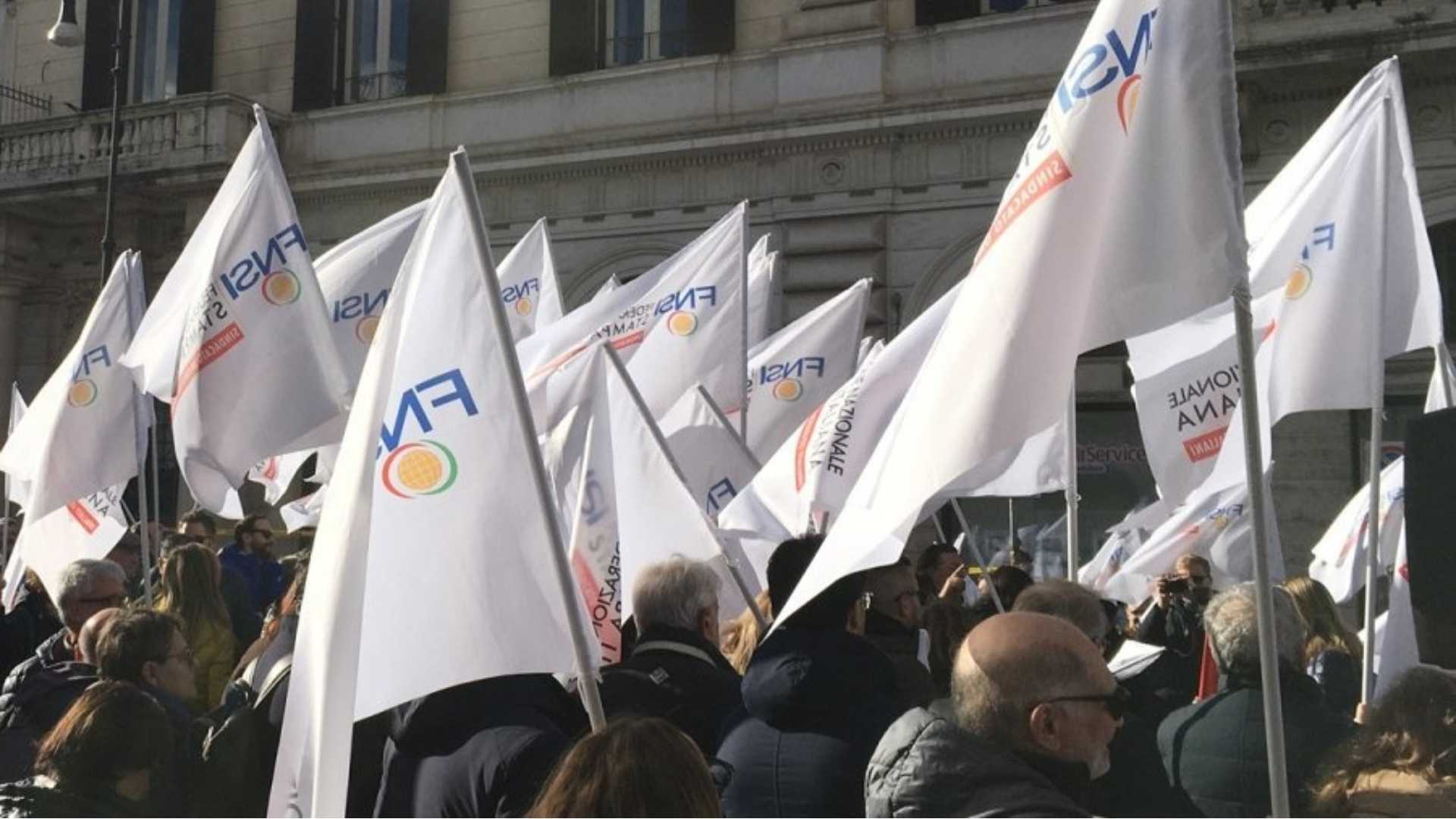 La Fnsi in piazza in una precedente manifestazione svoltasi a Roma