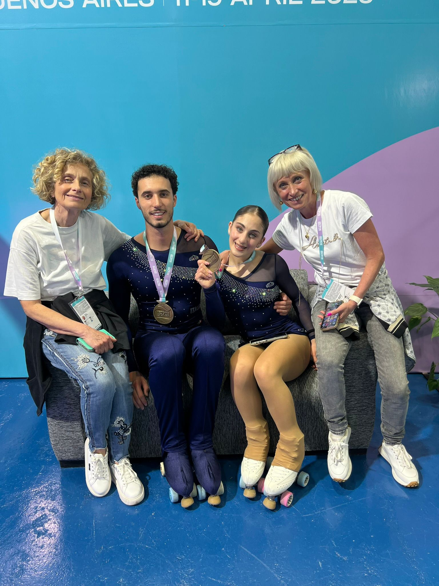 Stella Giarola (Pattinaggio Artistico Piacenza), Alessandro Bozzini, Gloria Di Bella e Annalisa Marelli (T.M. Roller Academy)