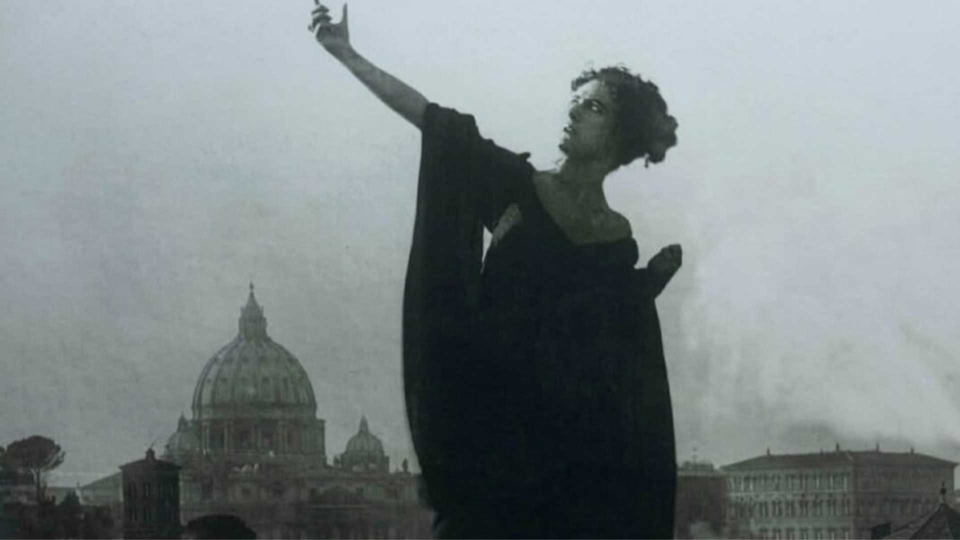 Una immagine tratta dal film Tosca con Francesca Bertini del 1918