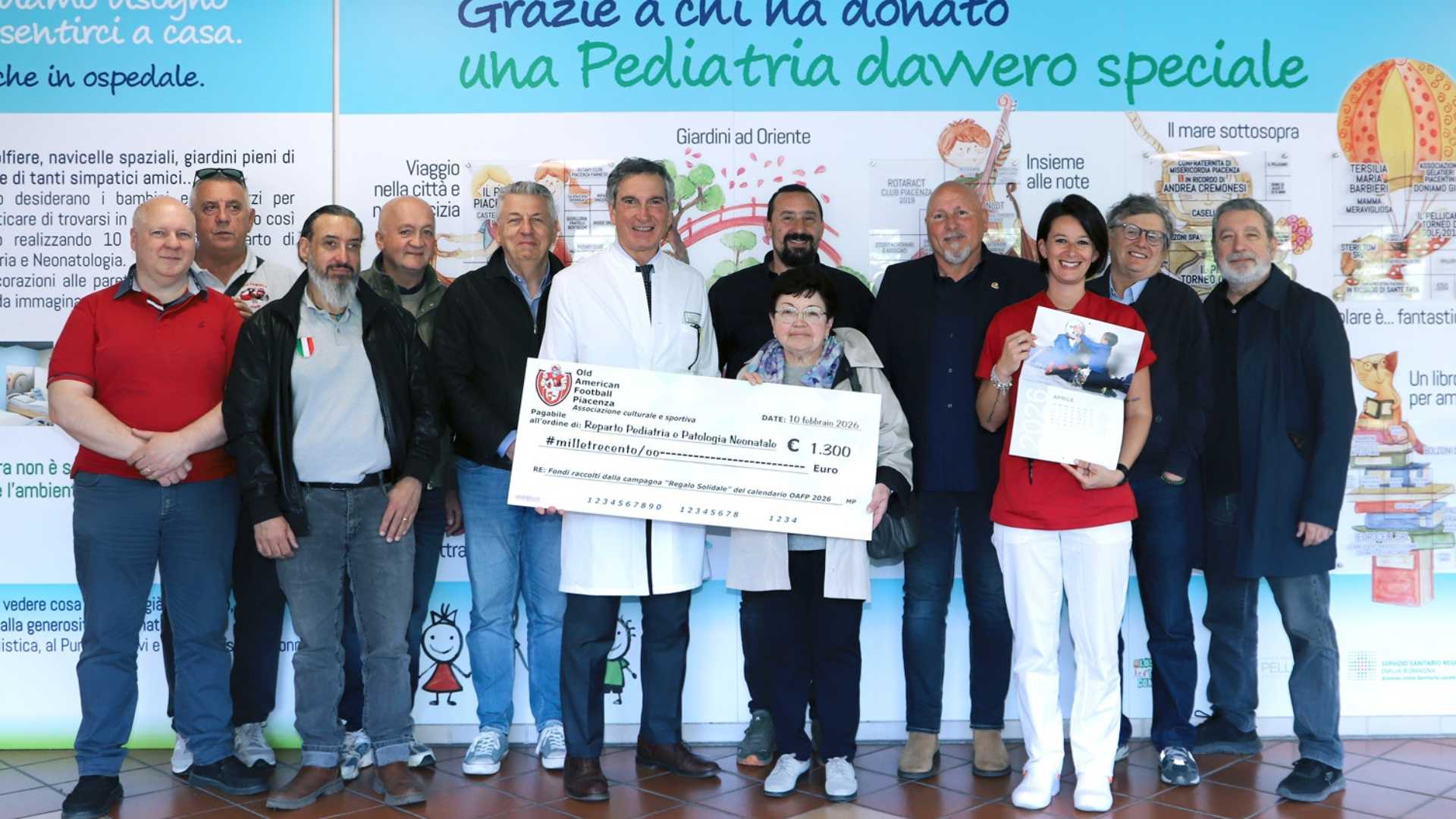 Da Old American Football Piacenza donazione per Pediatria e neonatologia