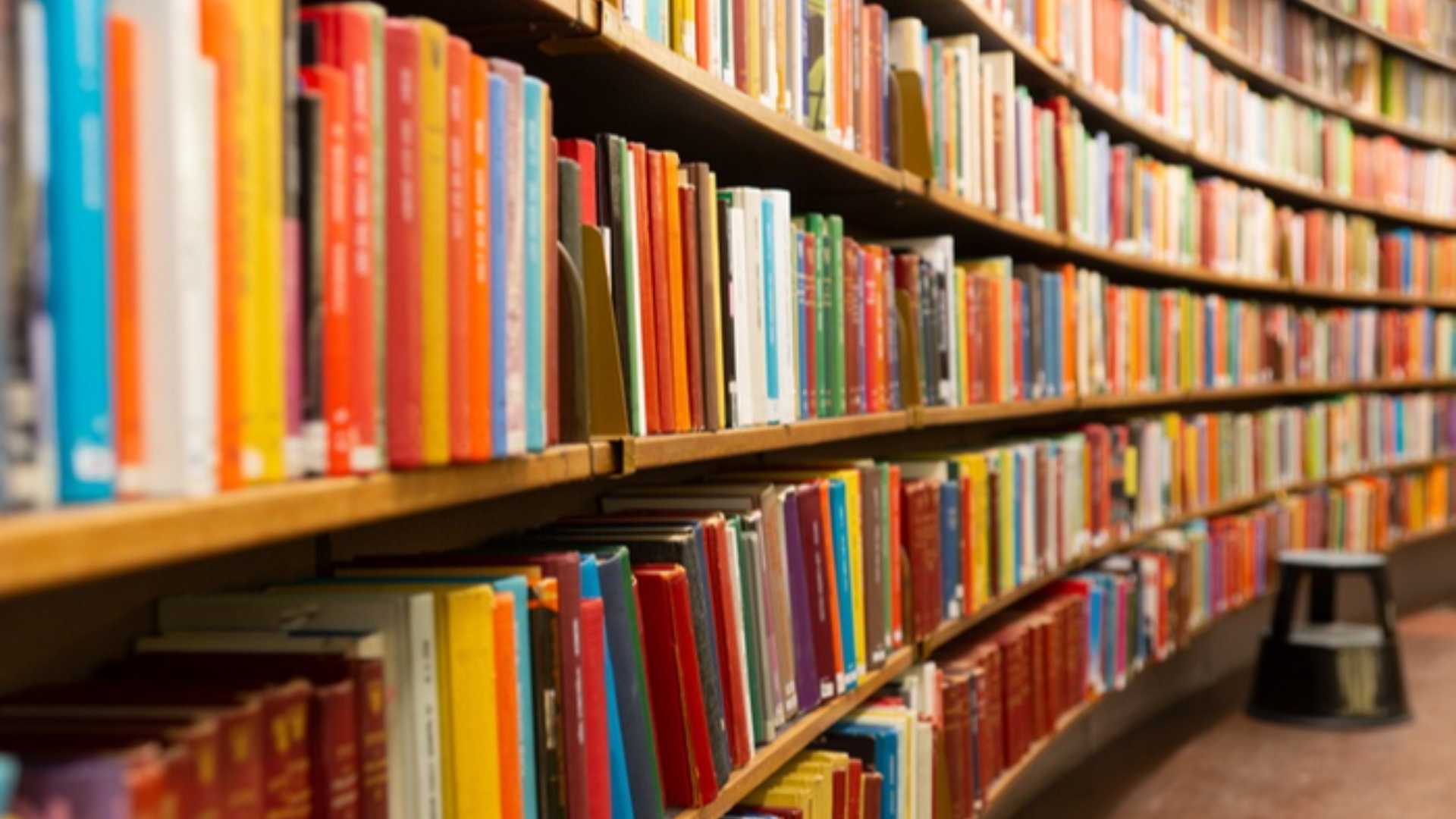 Library with many shelves and books, diminishing perspective and shallow dof© ANSA