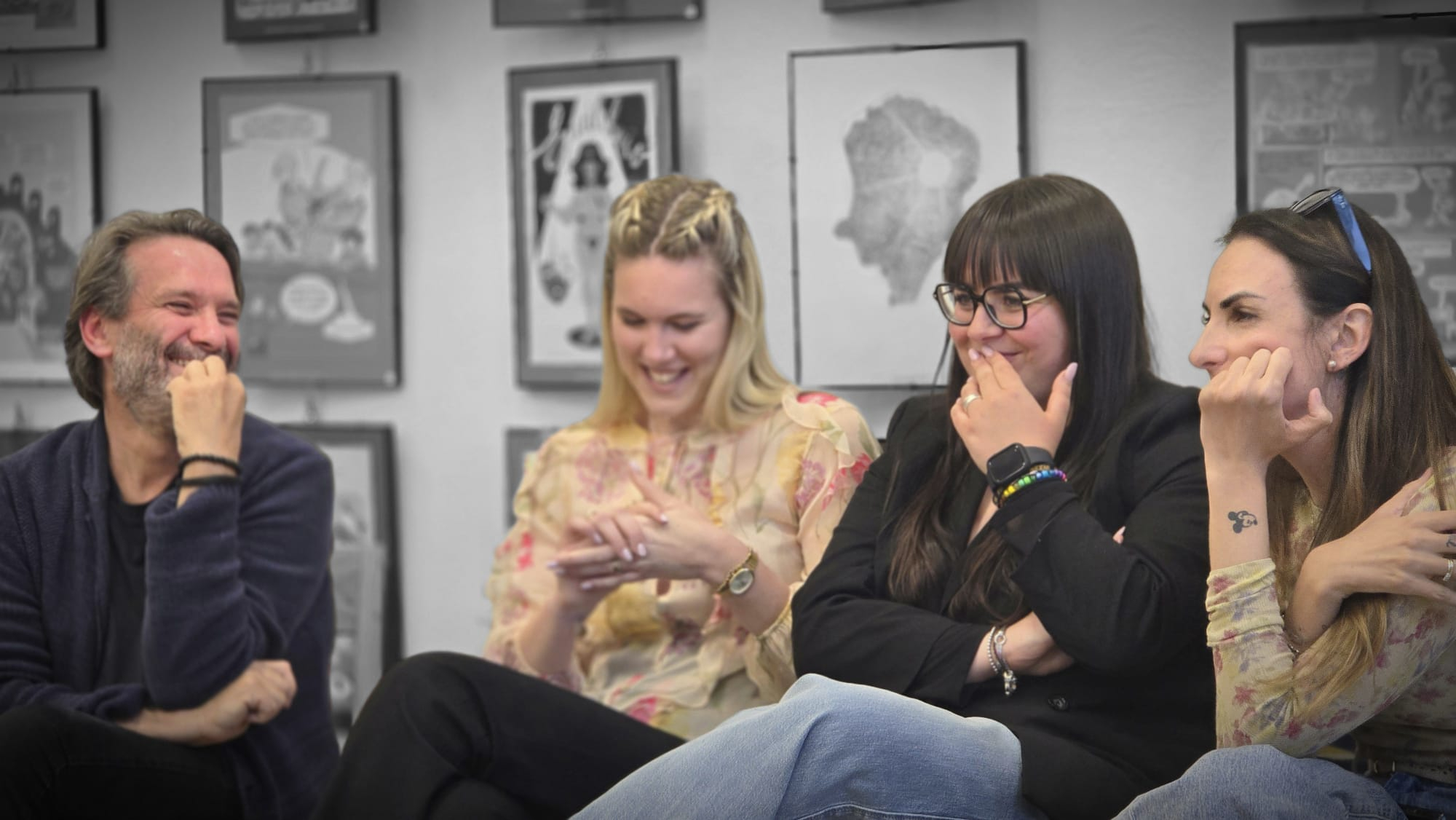 Da sinistra Giovanni Menzani, Alice Lombardelli, Martina Picca, Elisa Malacalza