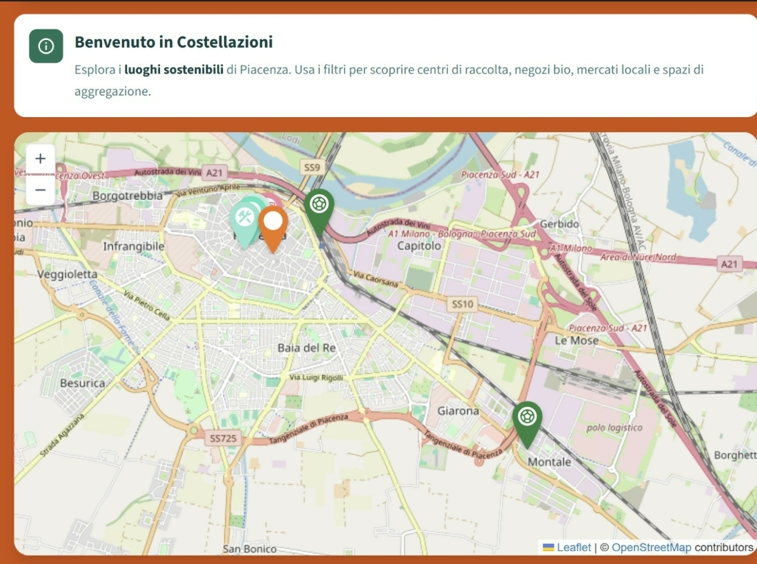 Un esempio di come apparirà l'interfaccia di "Costellazioni"