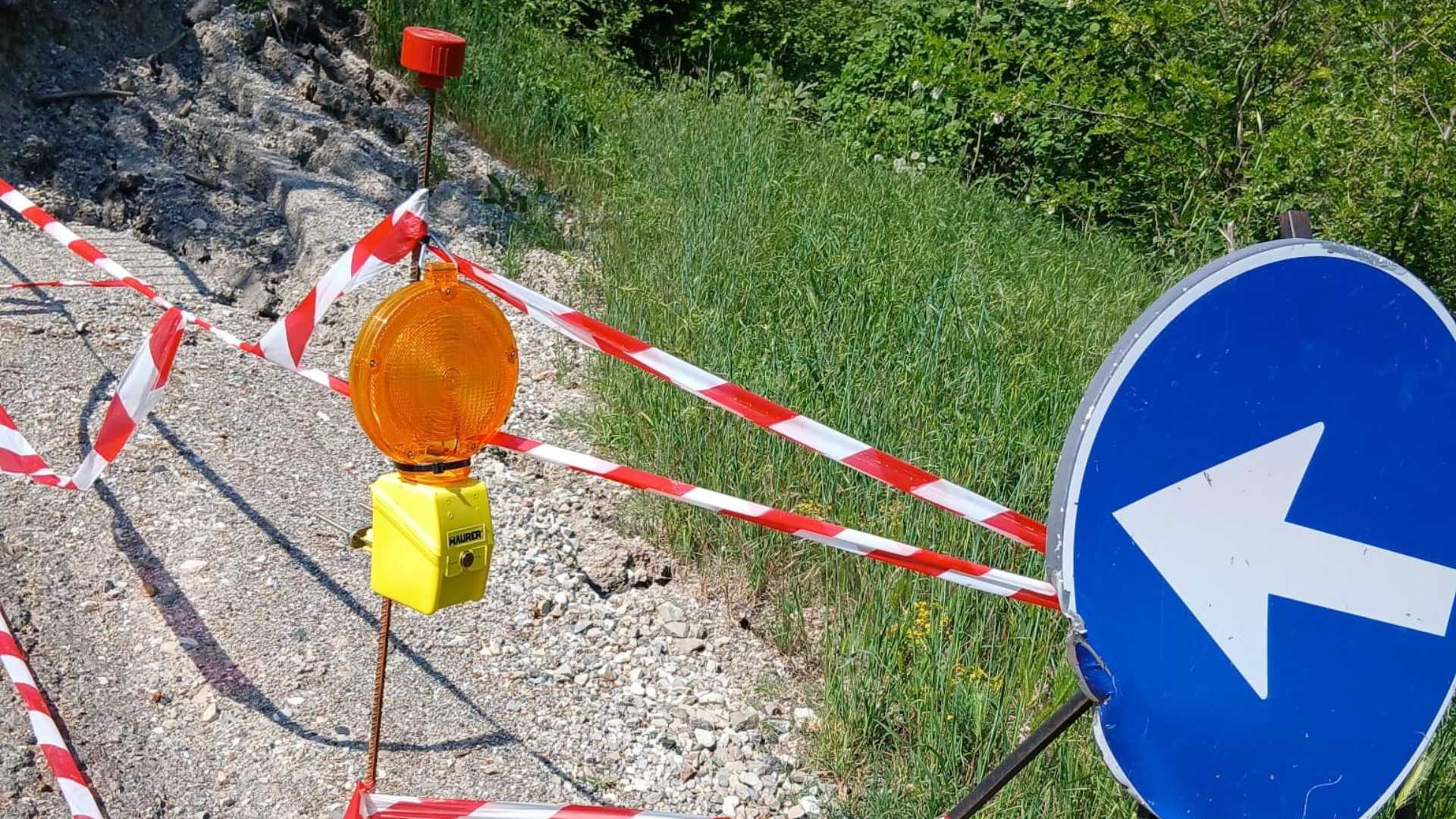 Lo stato della frana tra Celleri di Carpaneto e località Tavasca di Gropparello