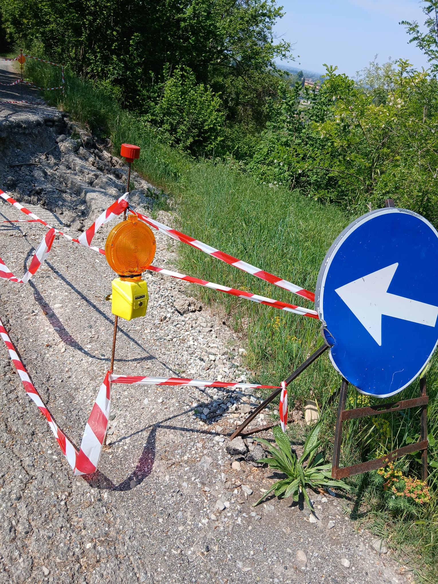 Lo stato della frana tra Celleri di Carpaneto e località Tavasca di Gropparello