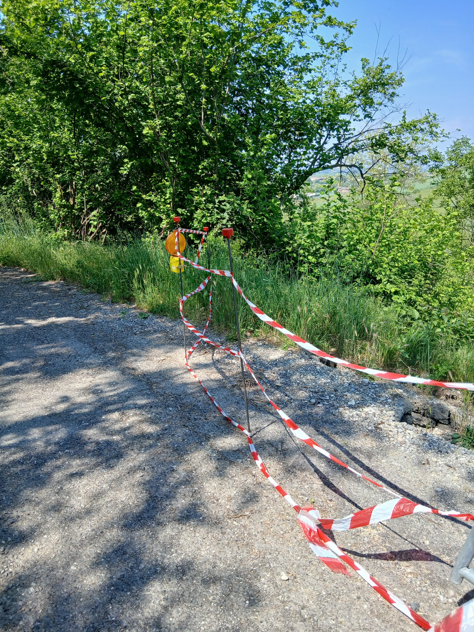 Lo stato della frana tra Celleri di Carpaneto e località Tavasca di Gropparello