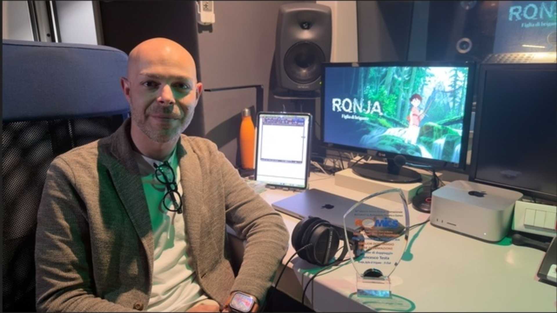 Francesco Testa premiato al Romics per il miglior doppiaggio di “Ronja. Figlia di brigante”