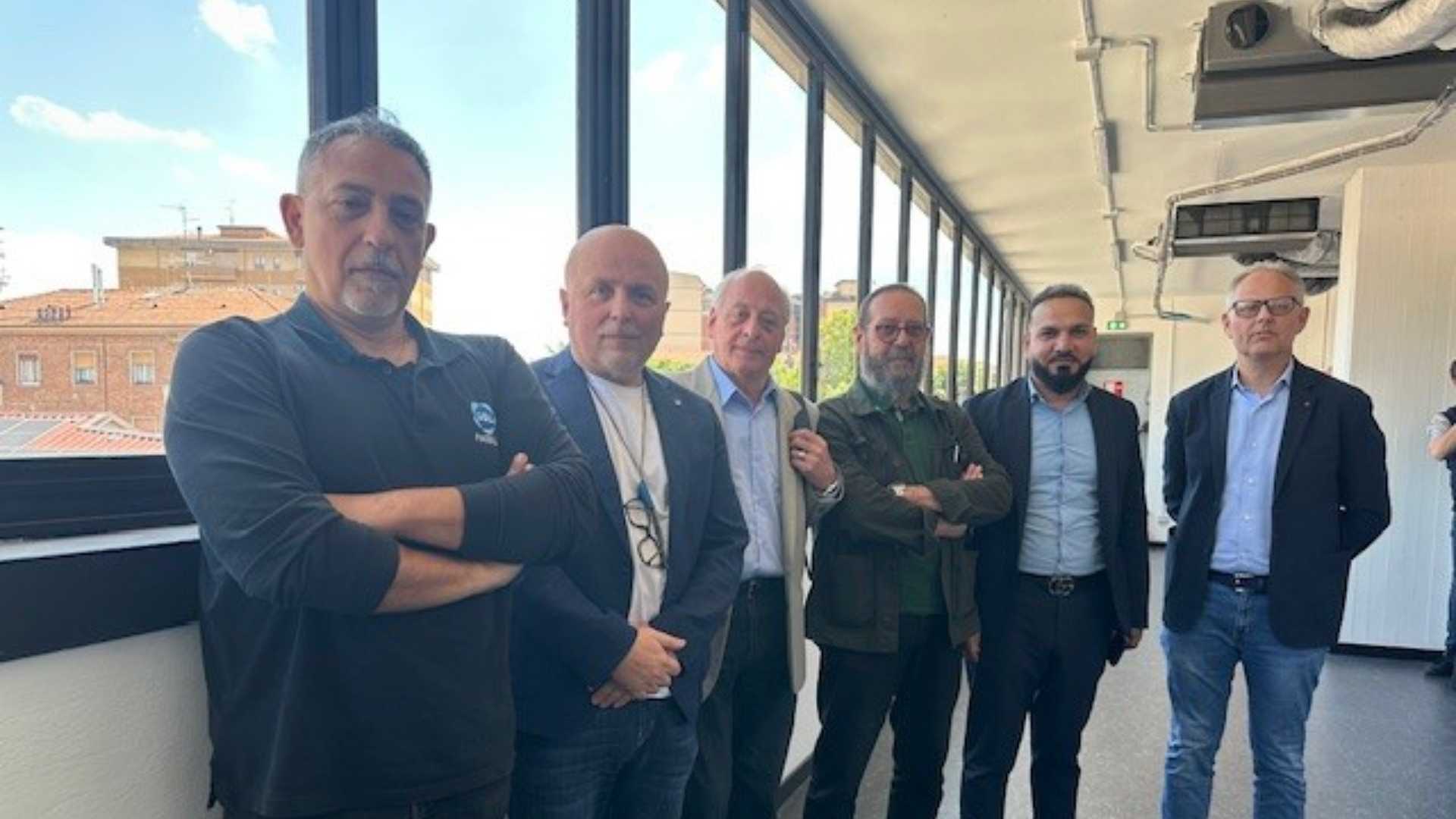 Da sinistra: De Rosa, Vaghini, Bighi, Montanari, Arafat e Bussacchini