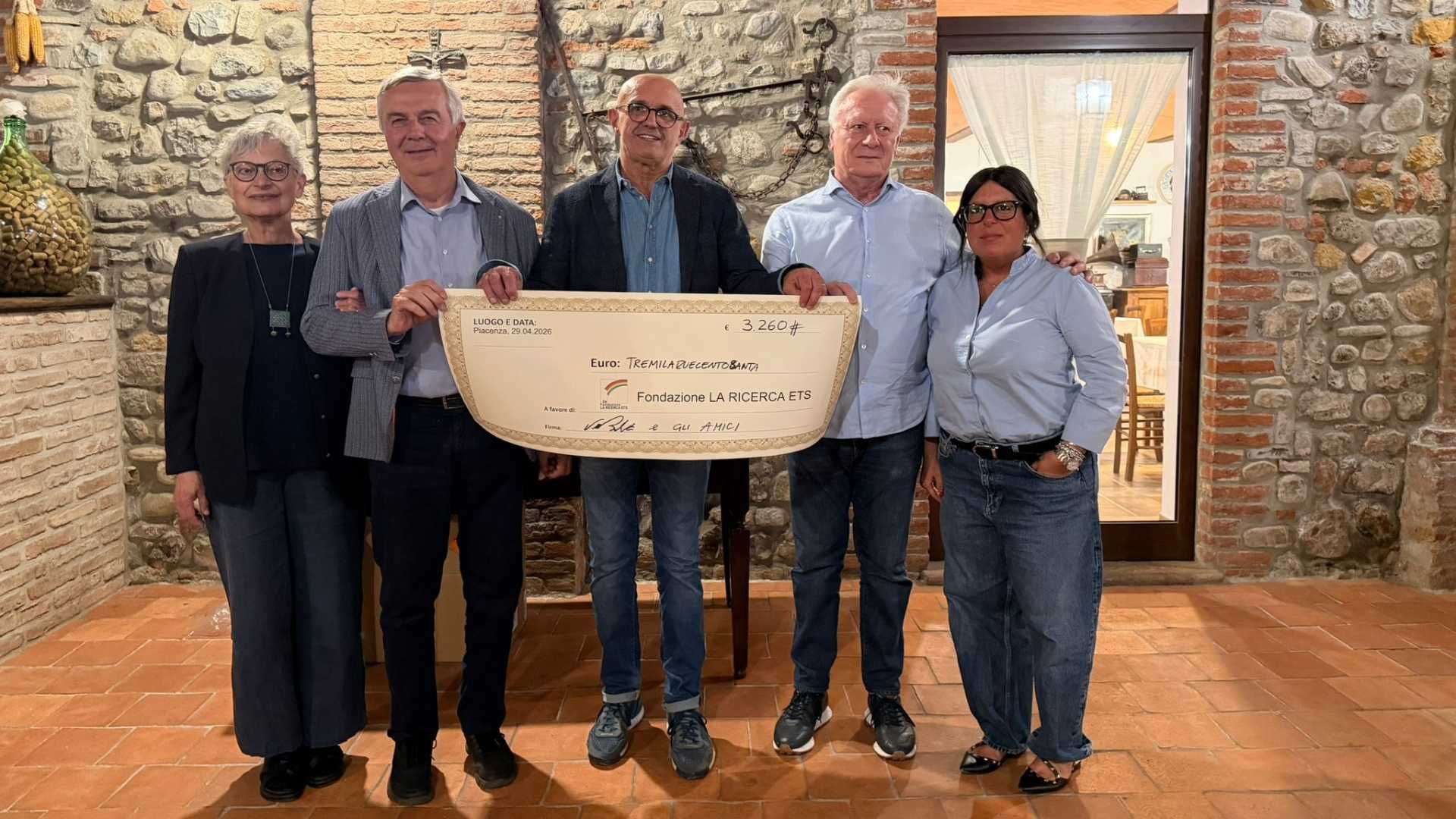 Solidarietà per la comunità Emmaus, dalla cena benefica oltre 3mila euro