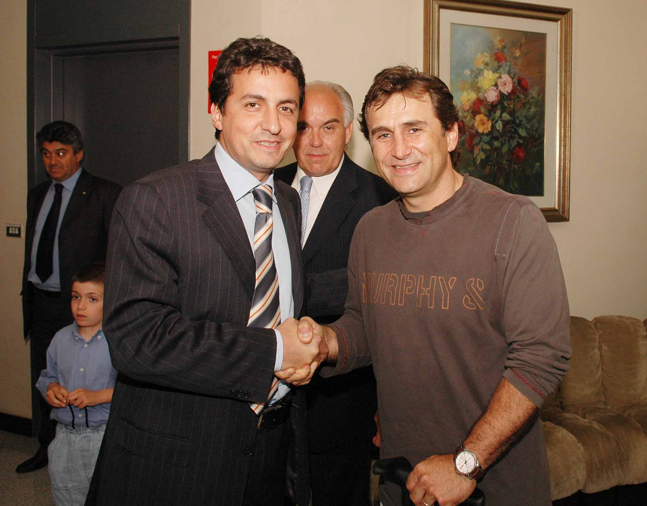 Zanardi con l'allora sindaco di Piacenza, Roberto Reggi