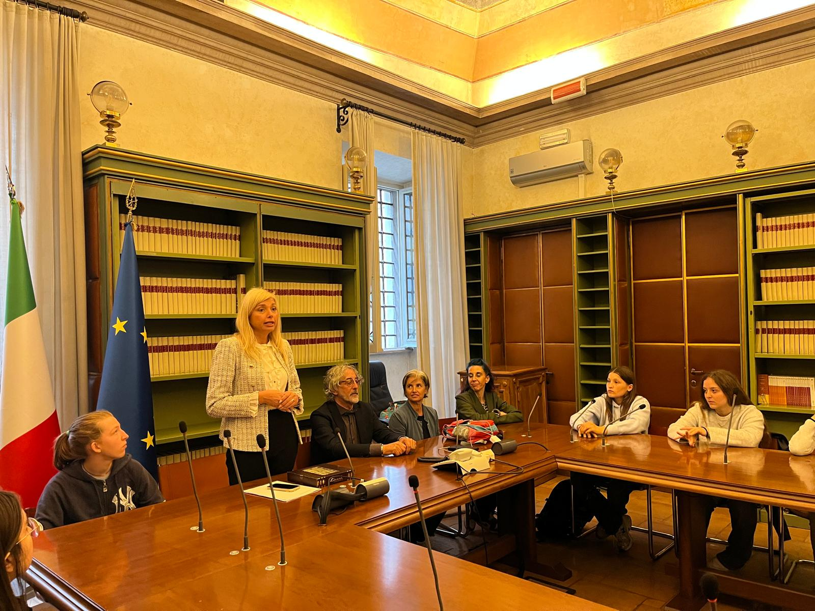 Roma: la senatrice podenzanese Elena Murelli ha incontrato gli studenti a Palazzo Cenci