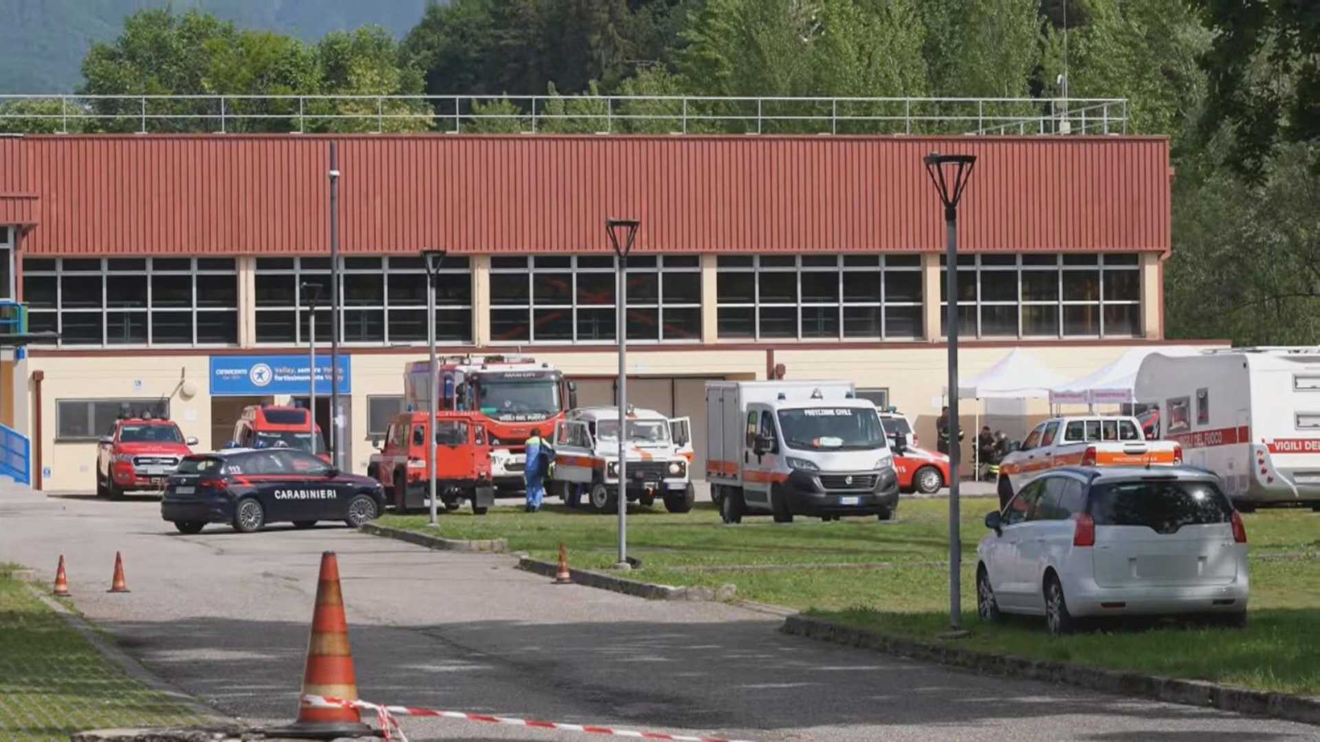 Il campo base per le ricerche allestito a Tarcento (Udine)