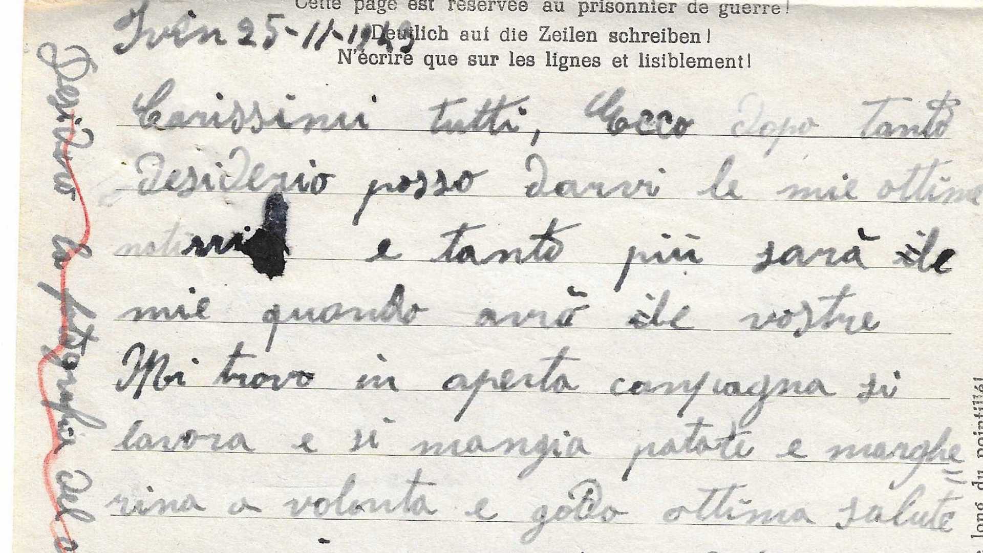 Un passo di una delle lettere dell'archivio di Pasquale Alessandro Campo: a scrivere sono piacentini
