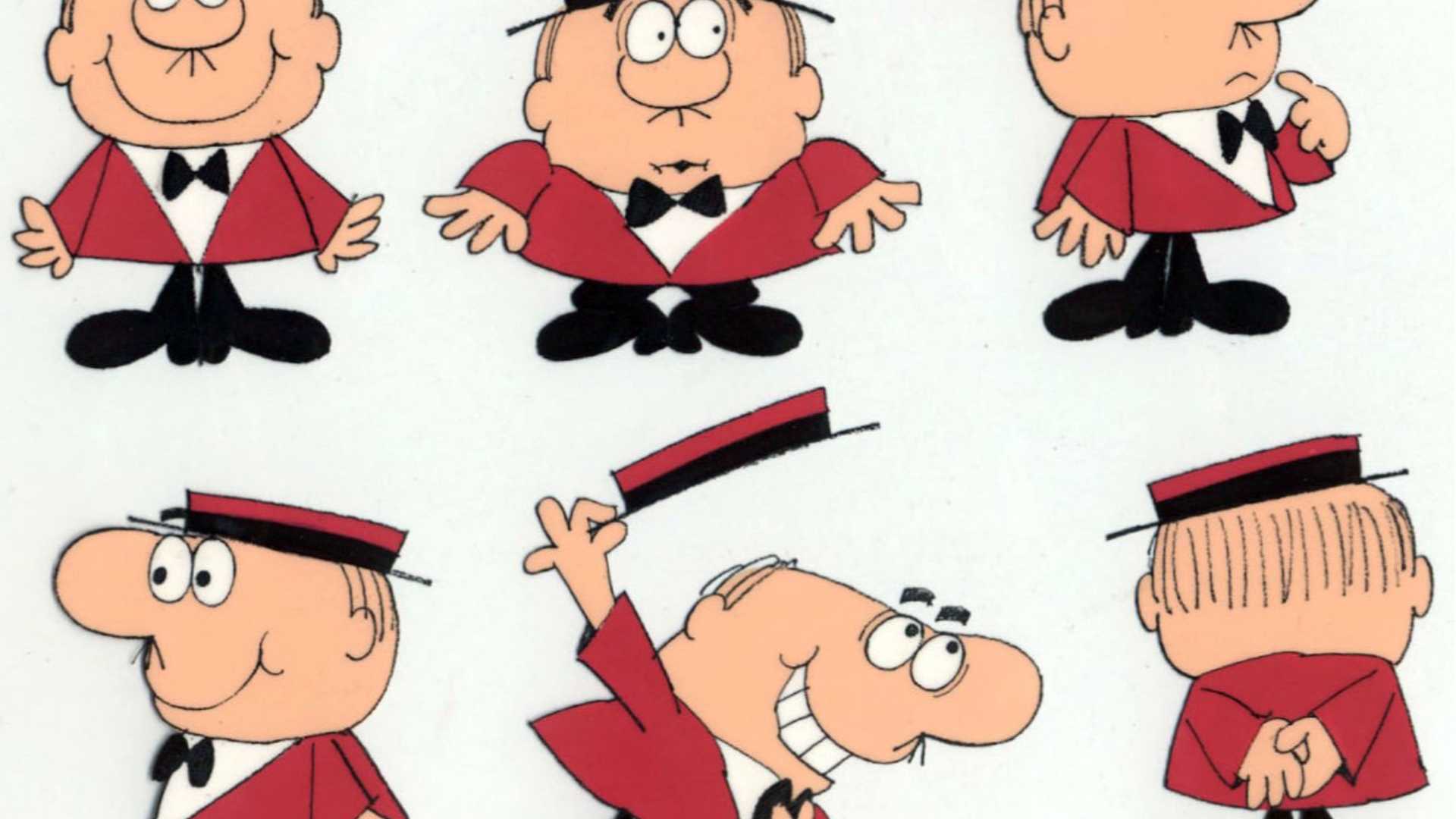 Studi di Bruno Bozzetto per la recitazione del Signor Rossi