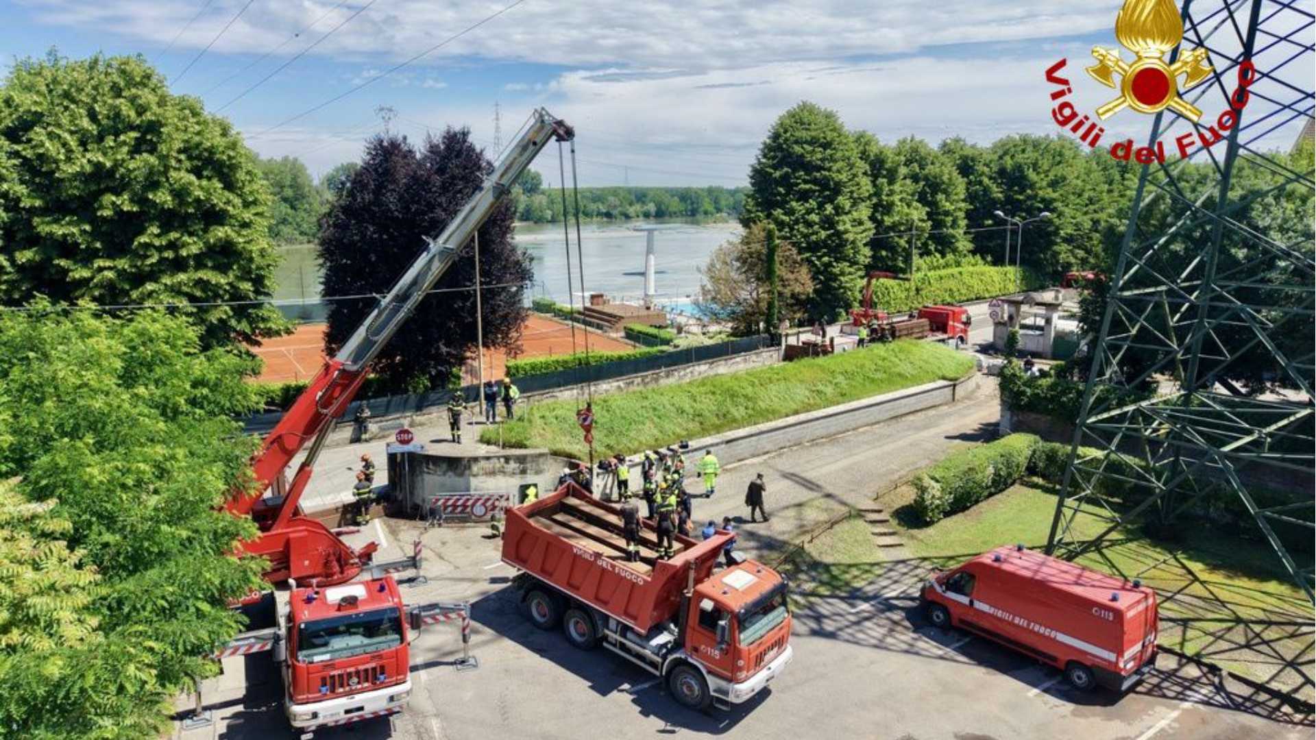 Pattuglie e transenne sull’argine del Po, esercitazione di protezione civile