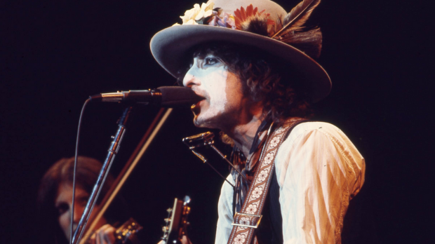 Bob Dylan durante la "Rolling Thunder Revue"