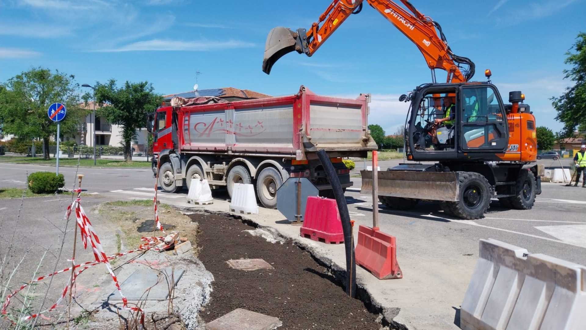 Rottofreno, nuova rotatoria lungo la strada di Centora