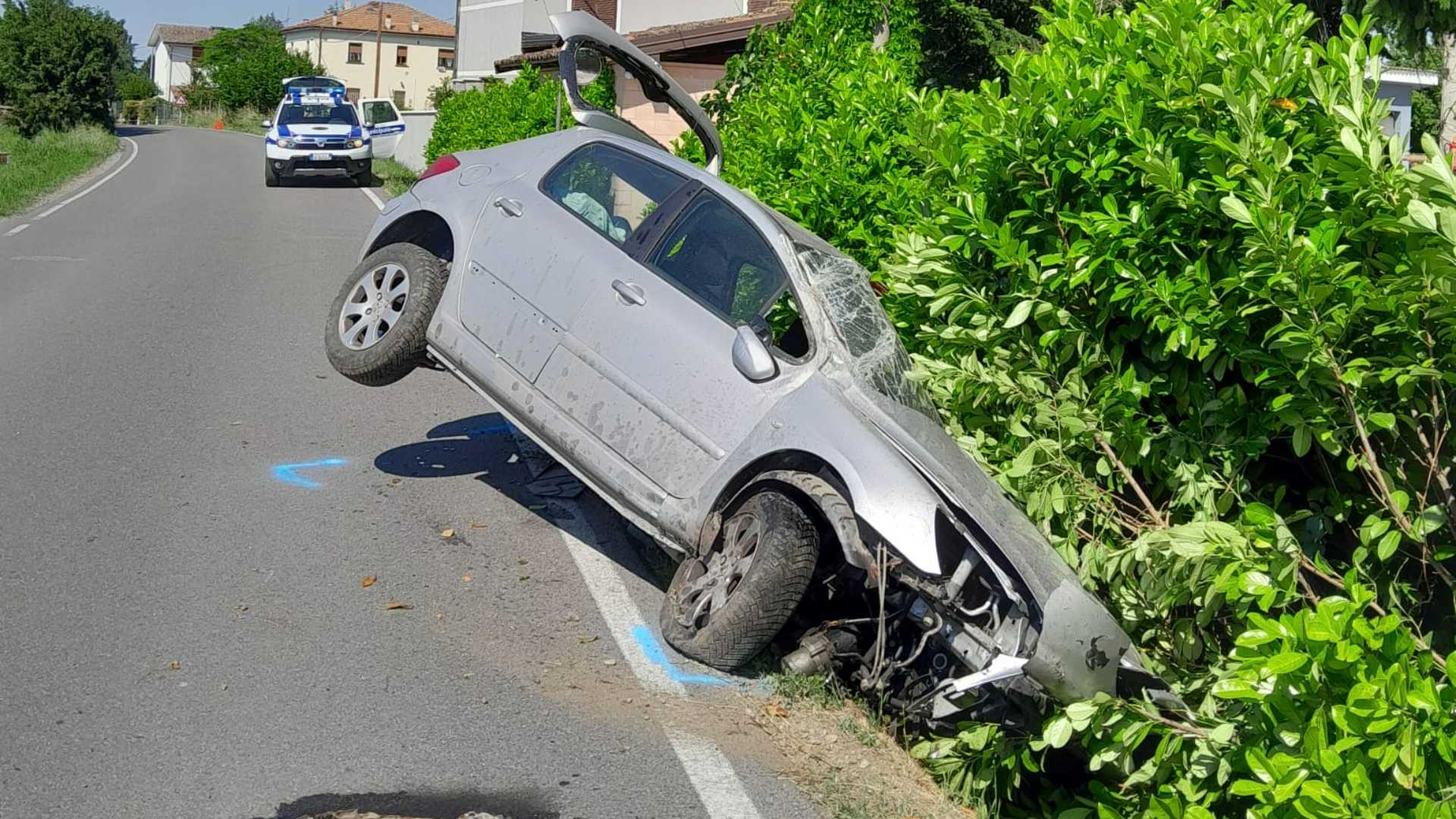 L'incidente avvenuto in via Montanara