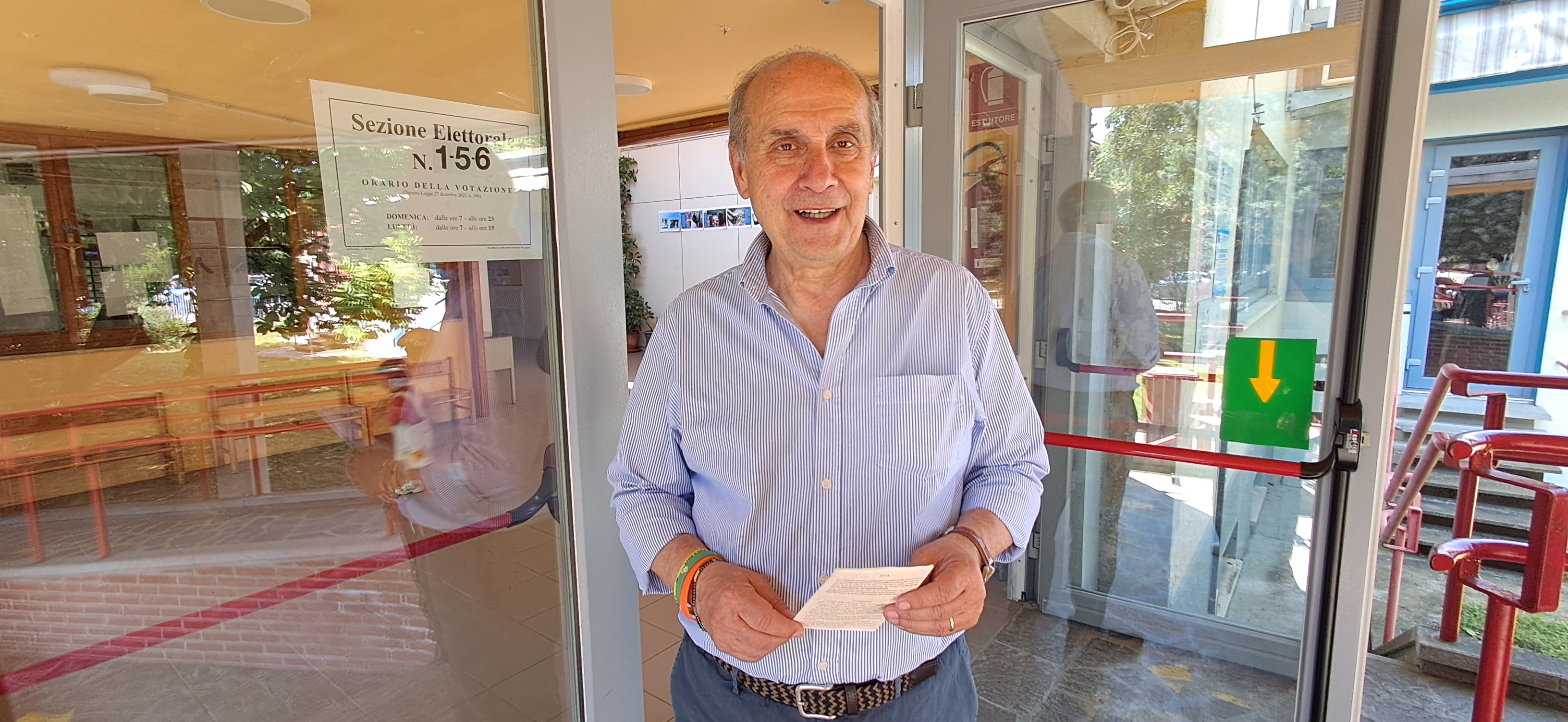 Sergio Fuochi al voto a Pontenure